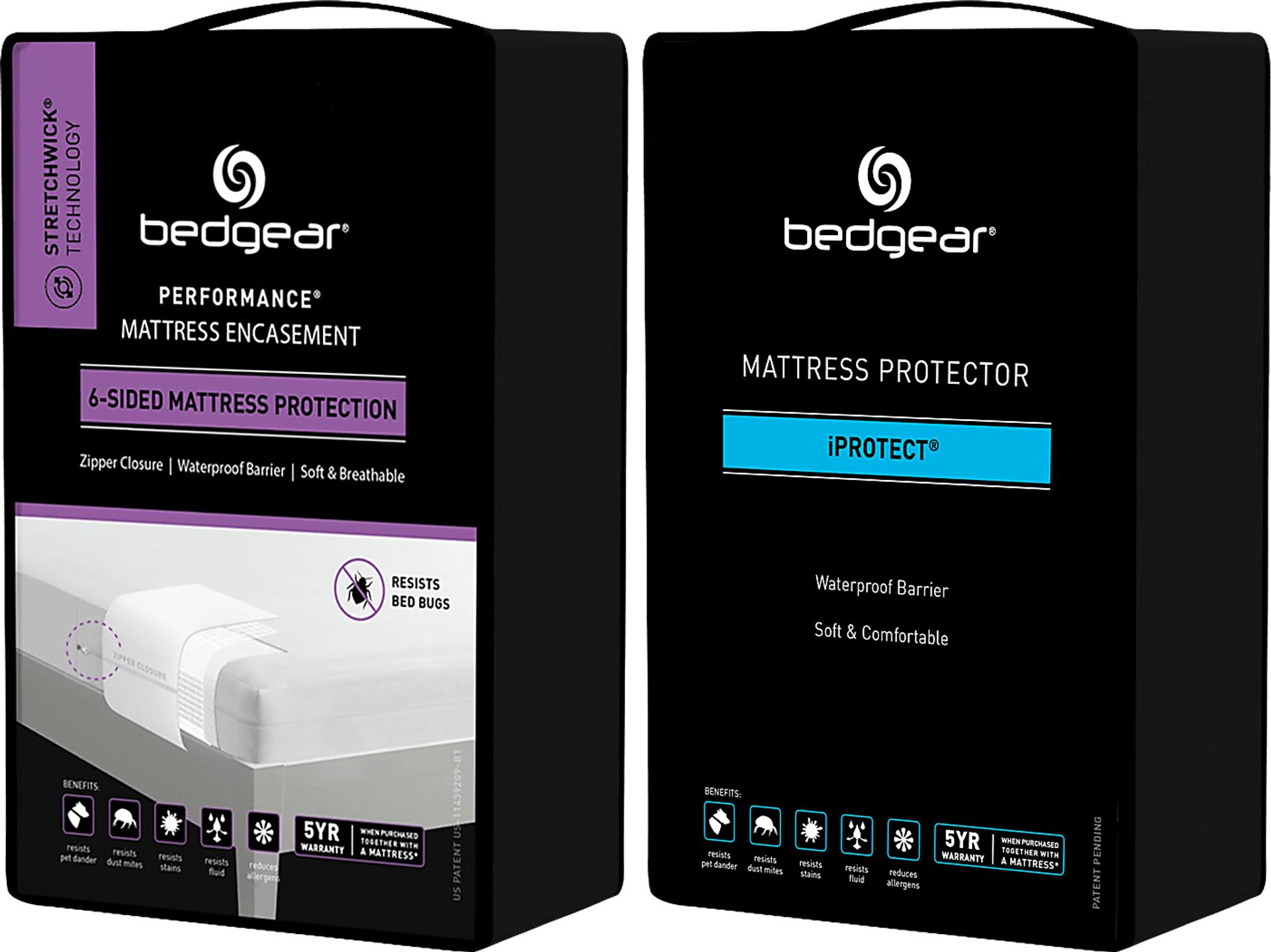 Bedgear StretchWick MattresSkin Split King Mattress Encasement and iProtect Protector Bundle