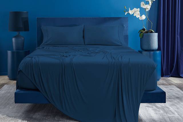 Bedgear Ver-Tex Navy 5 Pc Split King/Split California King Sheet Set - Thumbnail - Image 2