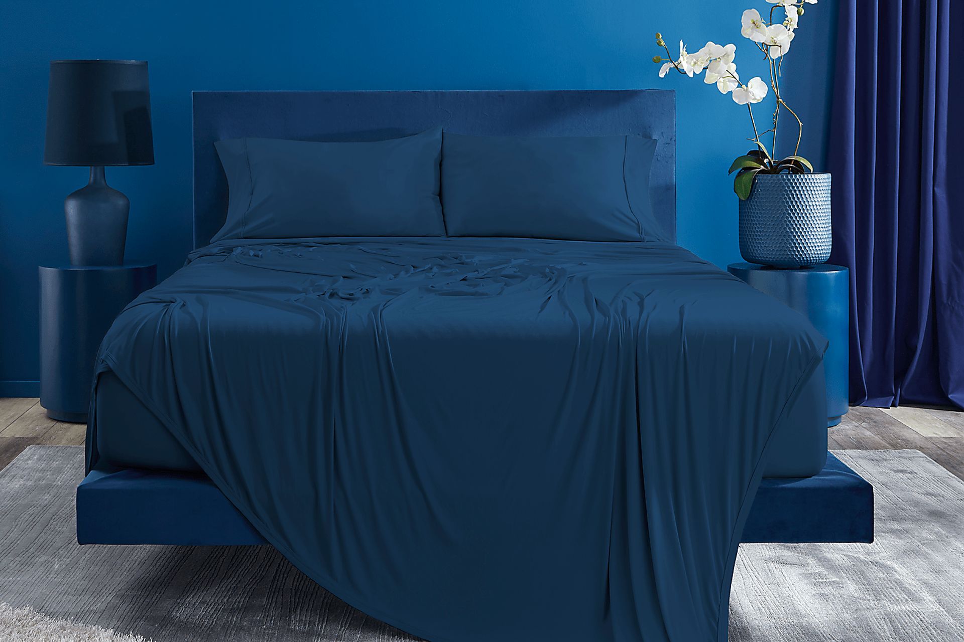 Bedgear Ver-Tex Navy 5 Pc Split King/Split California King Sheet Set - Image 2