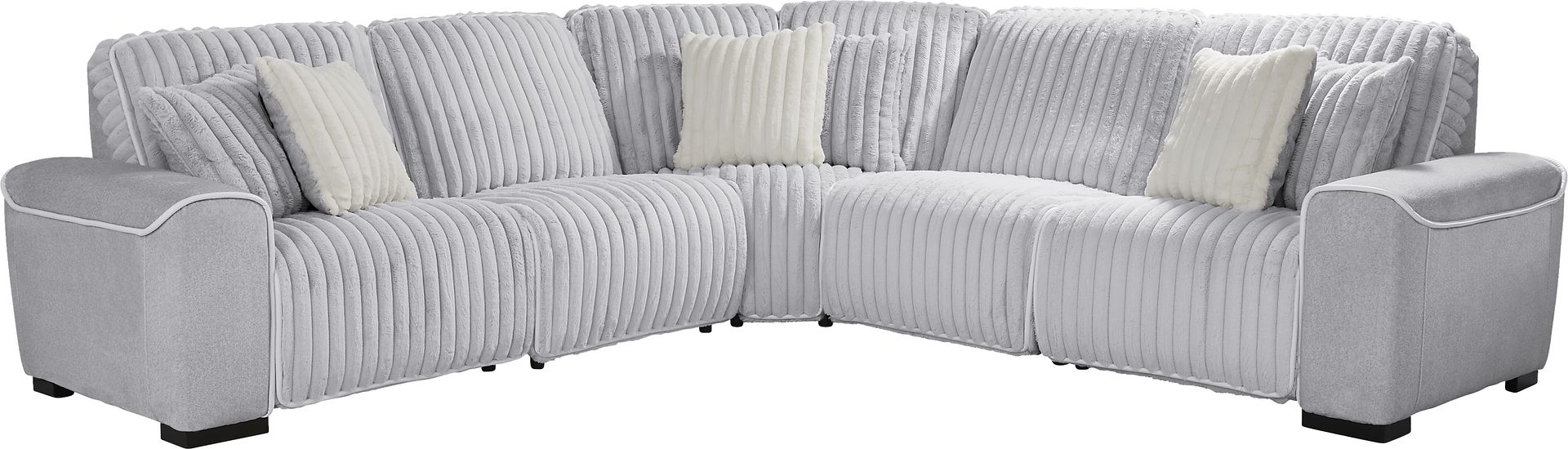 Bedingfield Gray 5 Pc Dual Power Reclining Sectional - Image 3