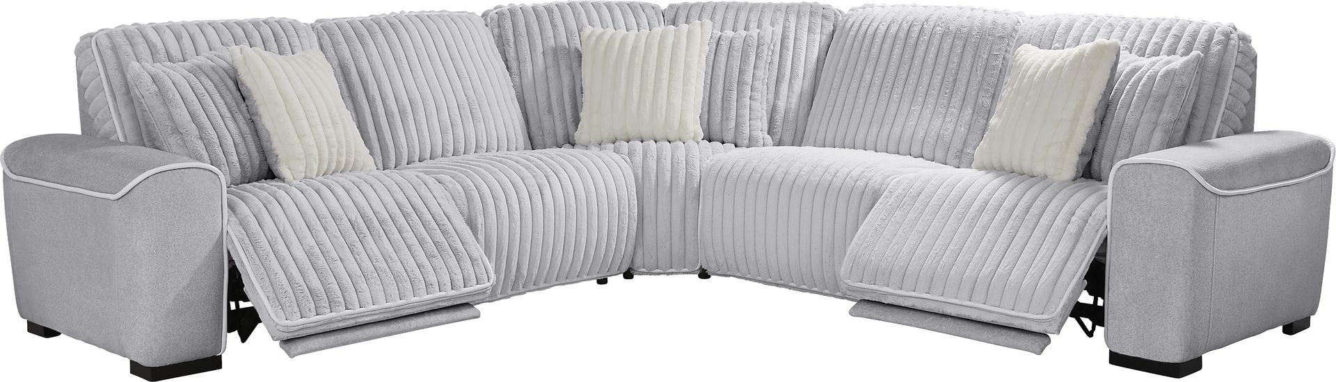 Bedingfield Gray 5 Pc Dual Power Reclining Sectional - Image 1