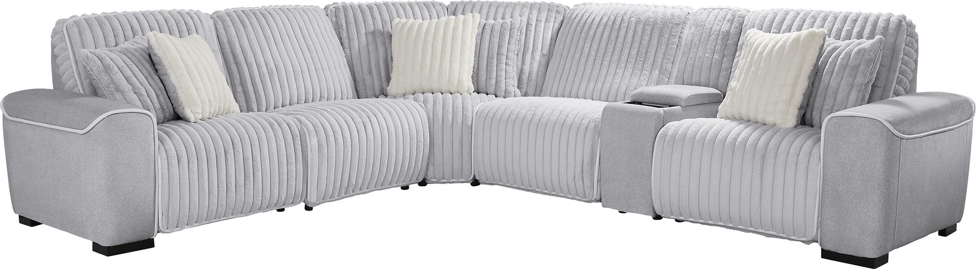 Bedingfield Gray 6 Pc Dual Power Reclining Sectional - Image 3