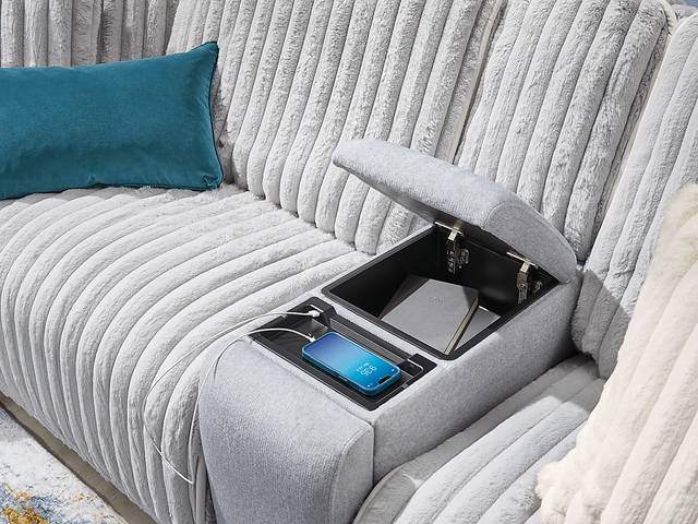 Bedingfield Gray 9 Pc Dual Power Reclining Sectional Living Room - Thumbnail - Image 5