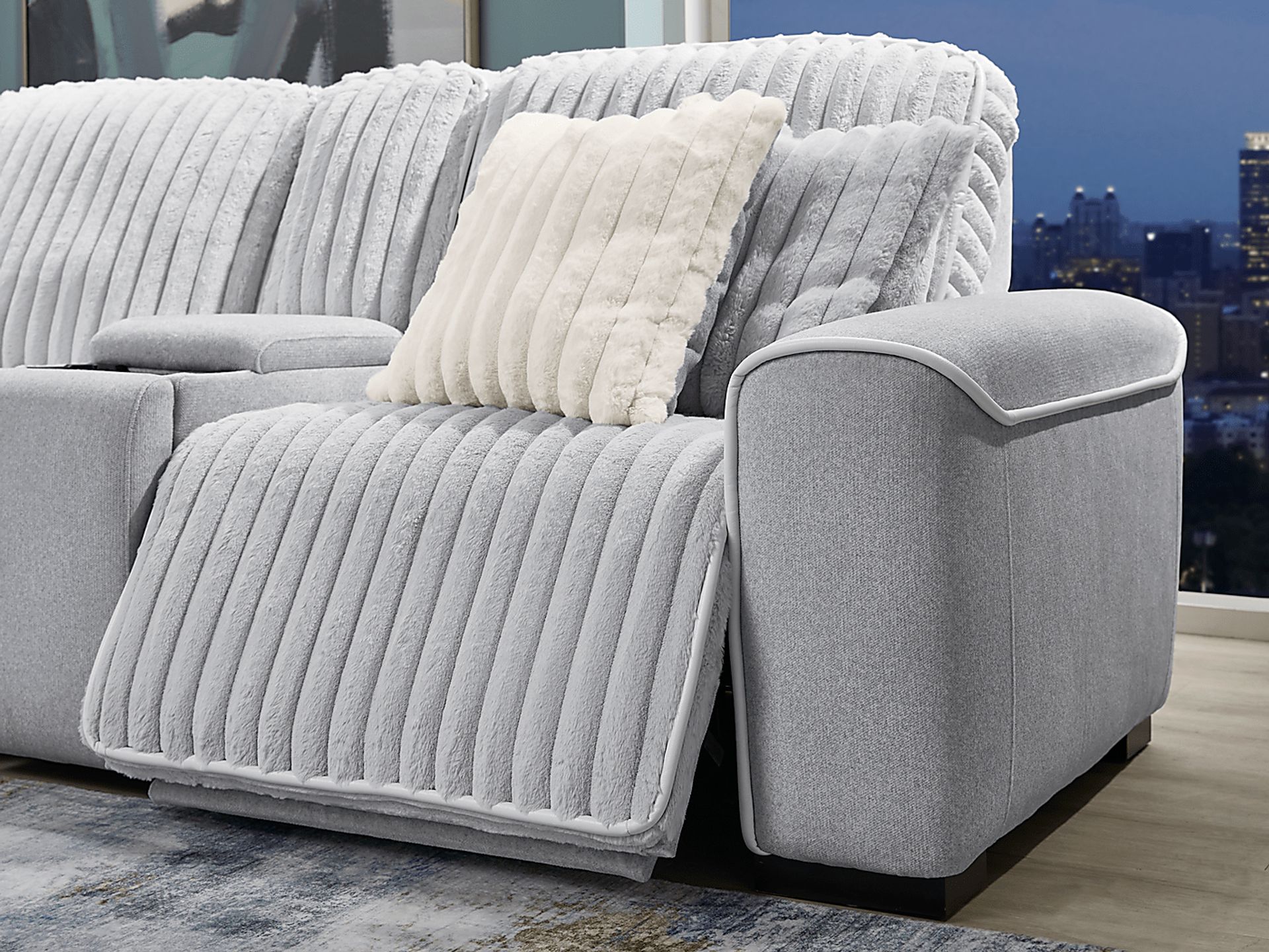 Bedingfield Gray 6 Pc Dual Power Reclining Sectional - Image 6