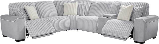 Bedingfield Gray 9 Pc Dual Power Reclining Sectional Living Room - Thumbnail - Image 2