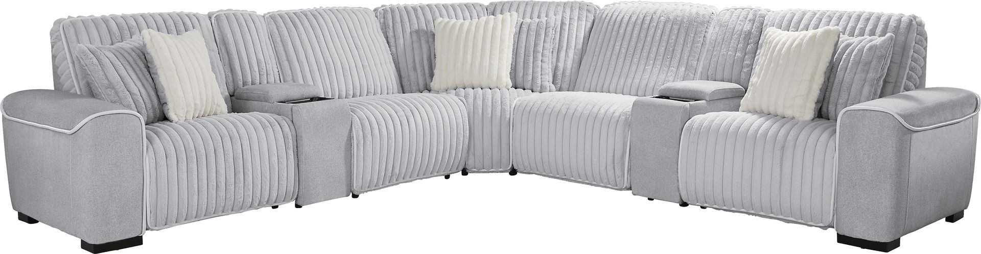 Bedingfield Gray 7 Pc Dual Power Reclining Sectional - Image 3