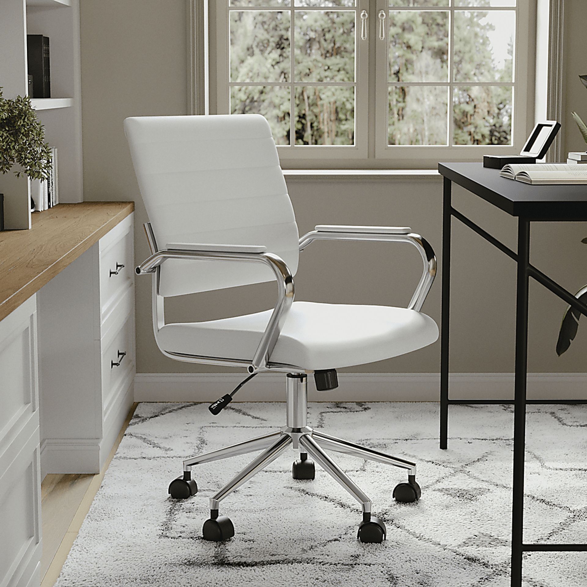 Bedner White Office Chair - Image 2