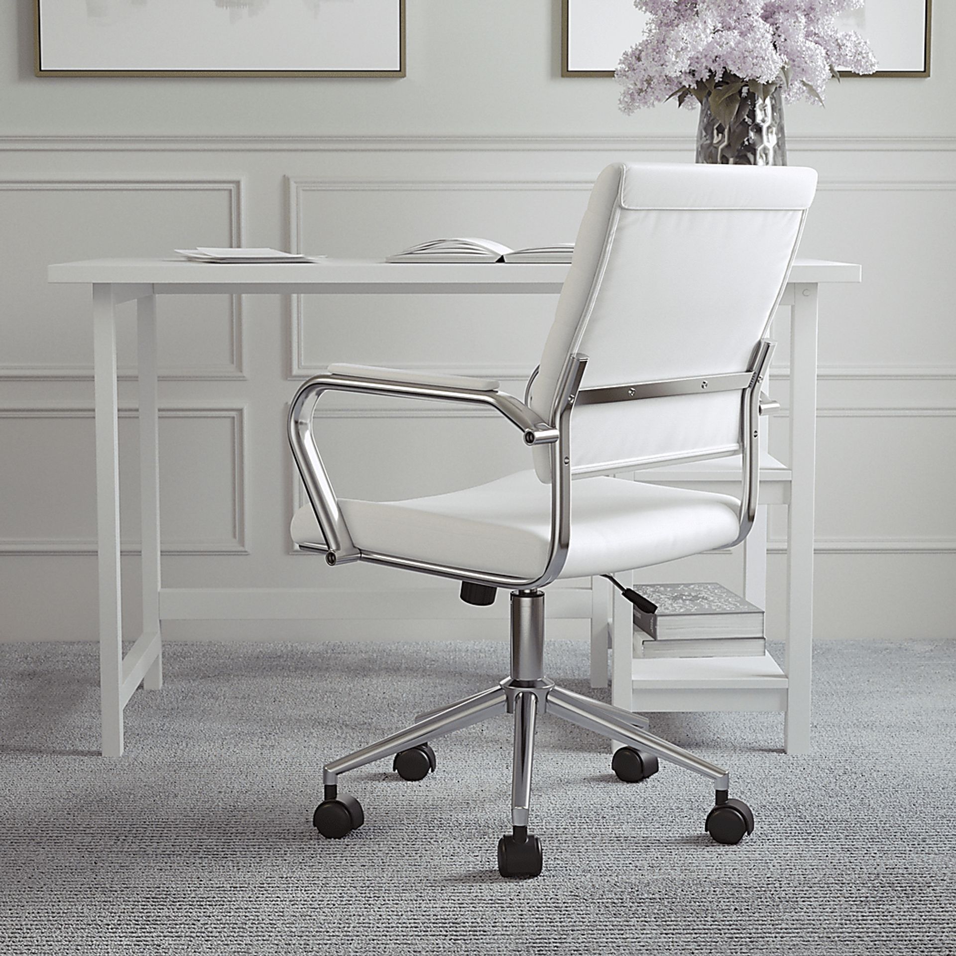 Bedner White Office Chair - Image 4