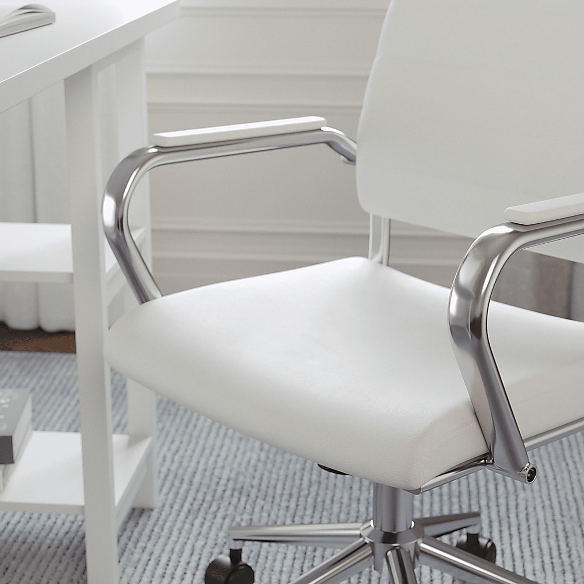 Bedner White Office Chair - Image 5