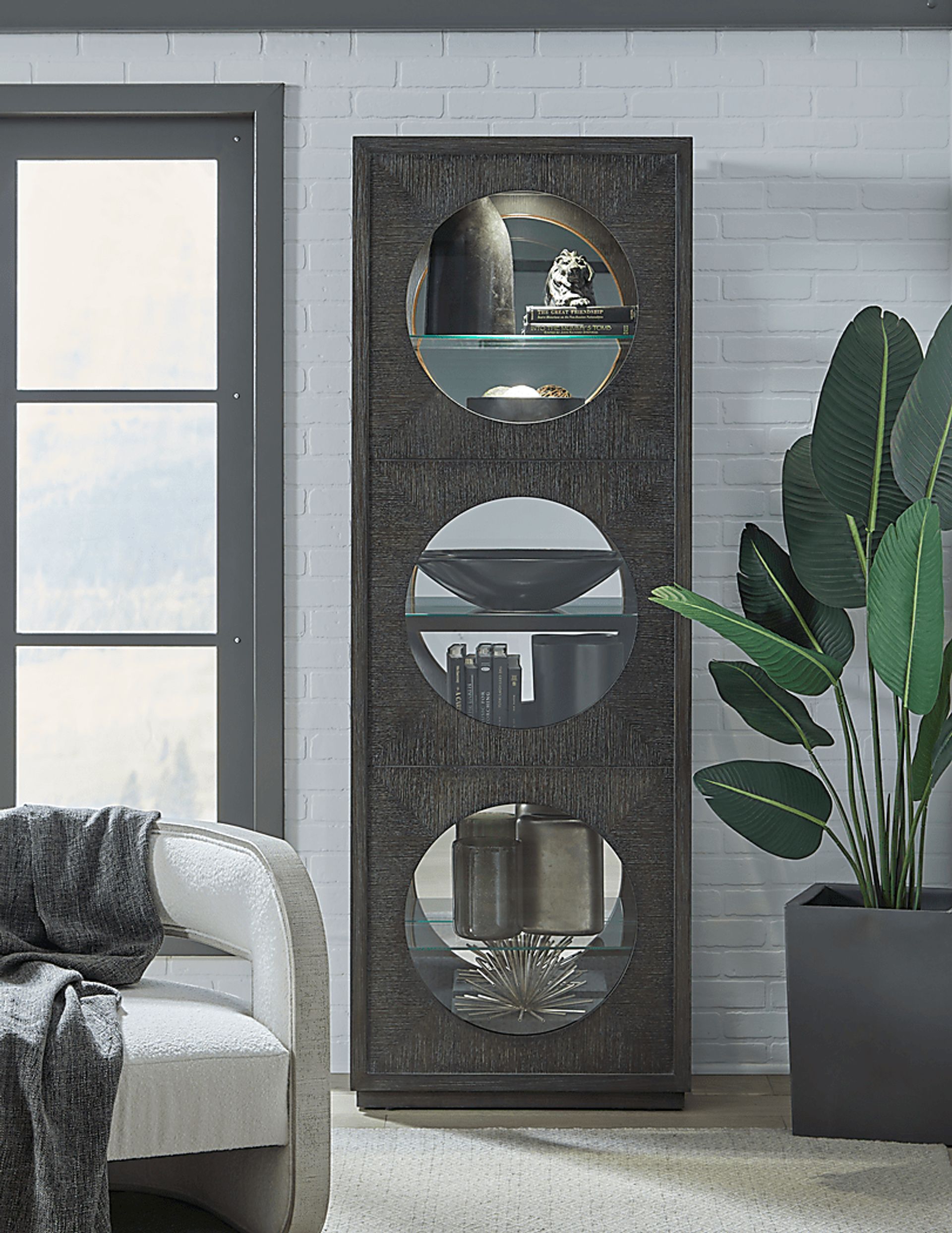 Beeair Dark Brown Accent Cabinet - Image 2