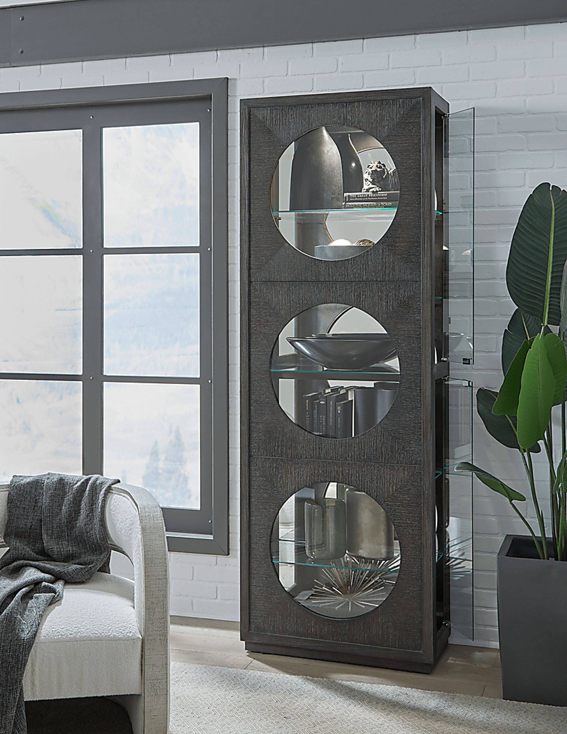 Beeair Dark Brown Accent Cabinet - Image 3