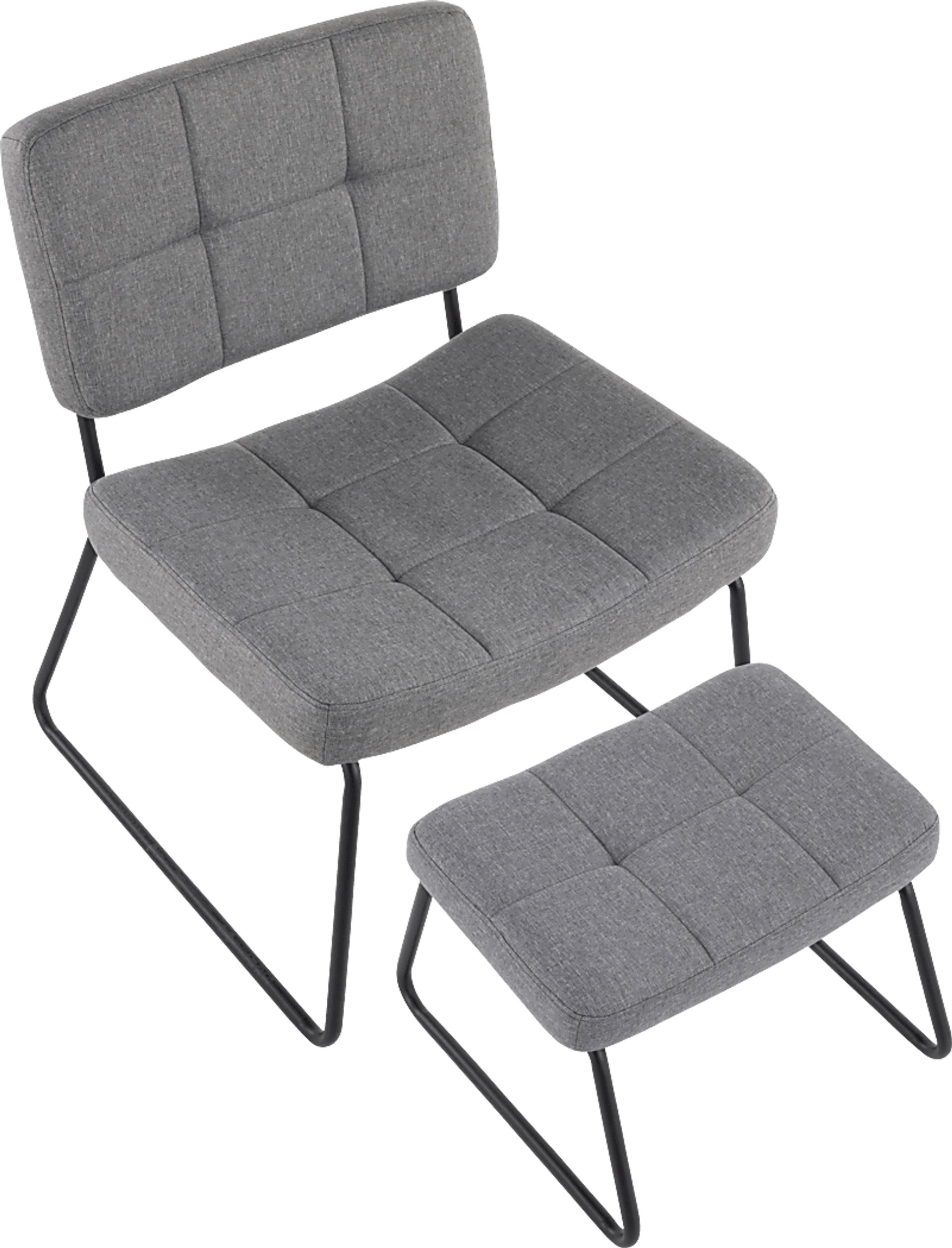 Beechtree Gray Accent Chair and Ottoman - Image 6