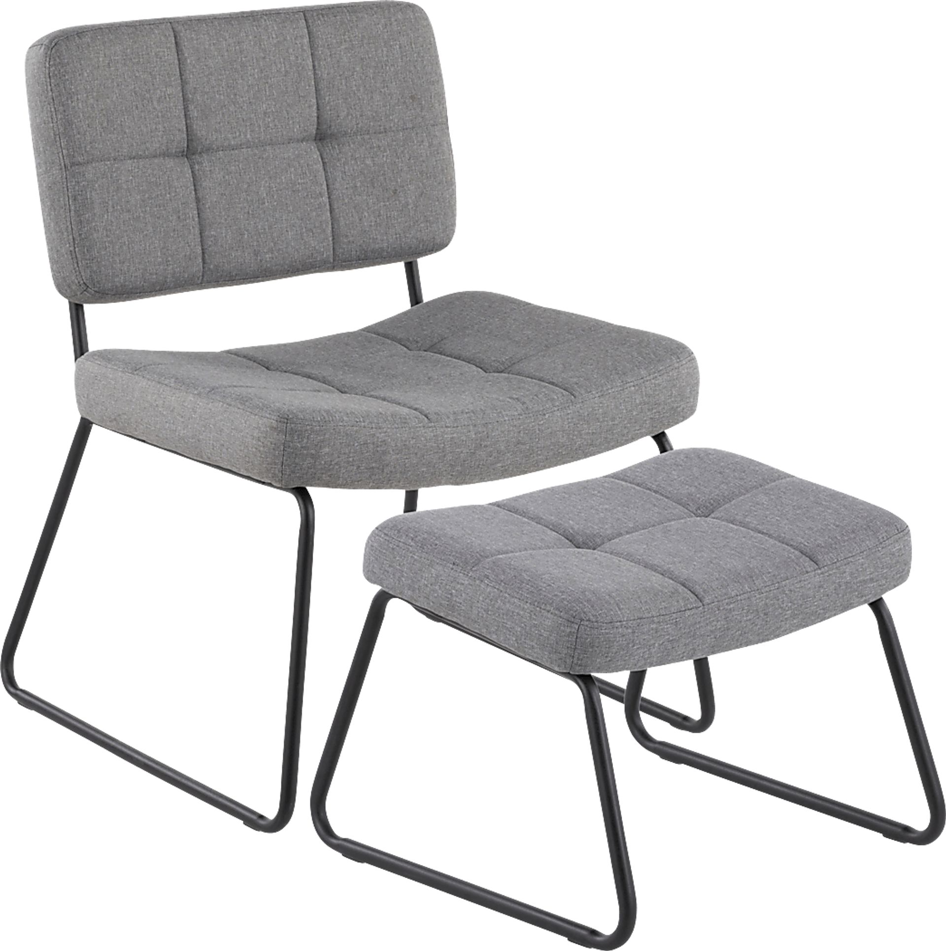 Beechtree Gray Accent Chair and Ottoman - Image 1