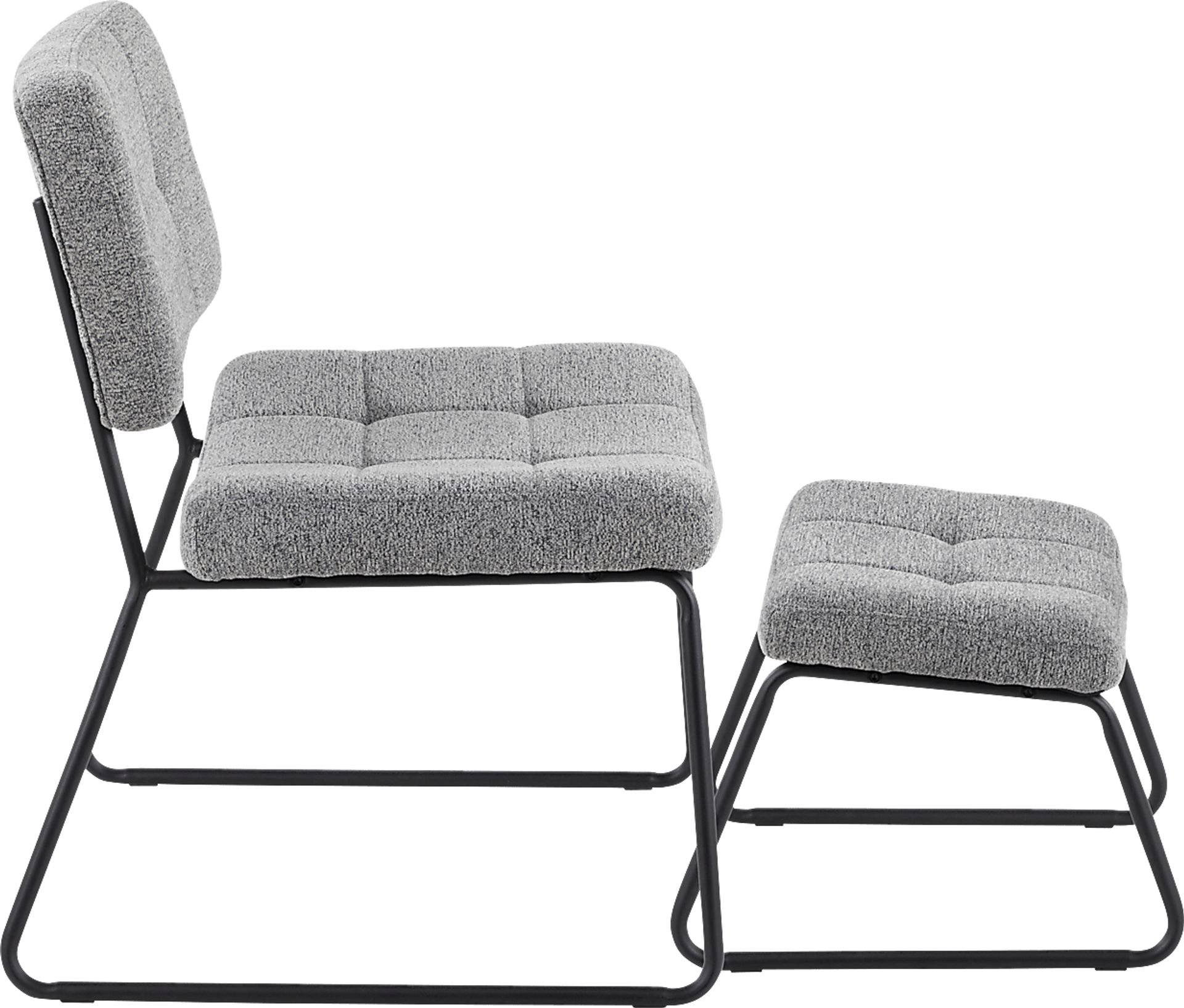Beechtree Light Gray Accent Chair and Ottoman - Image 2