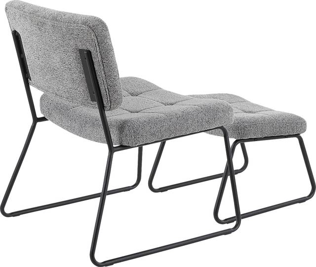 Beechtree Light Gray Accent Chair and Ottoman - Thumbnail - Image 3