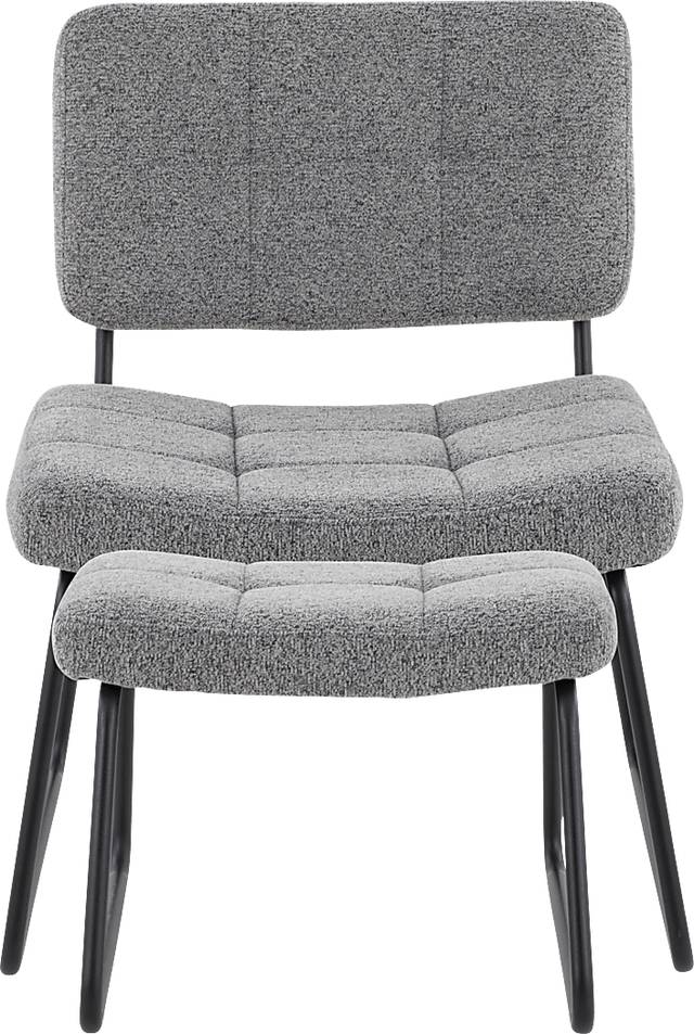 Beechtree Light Gray Accent Chair and Ottoman - Thumbnail - Image 5