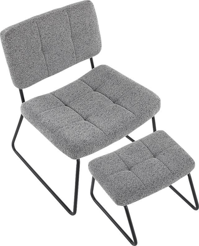 Beechtree Light Gray Accent Chair and Ottoman - Thumbnail - Image 6