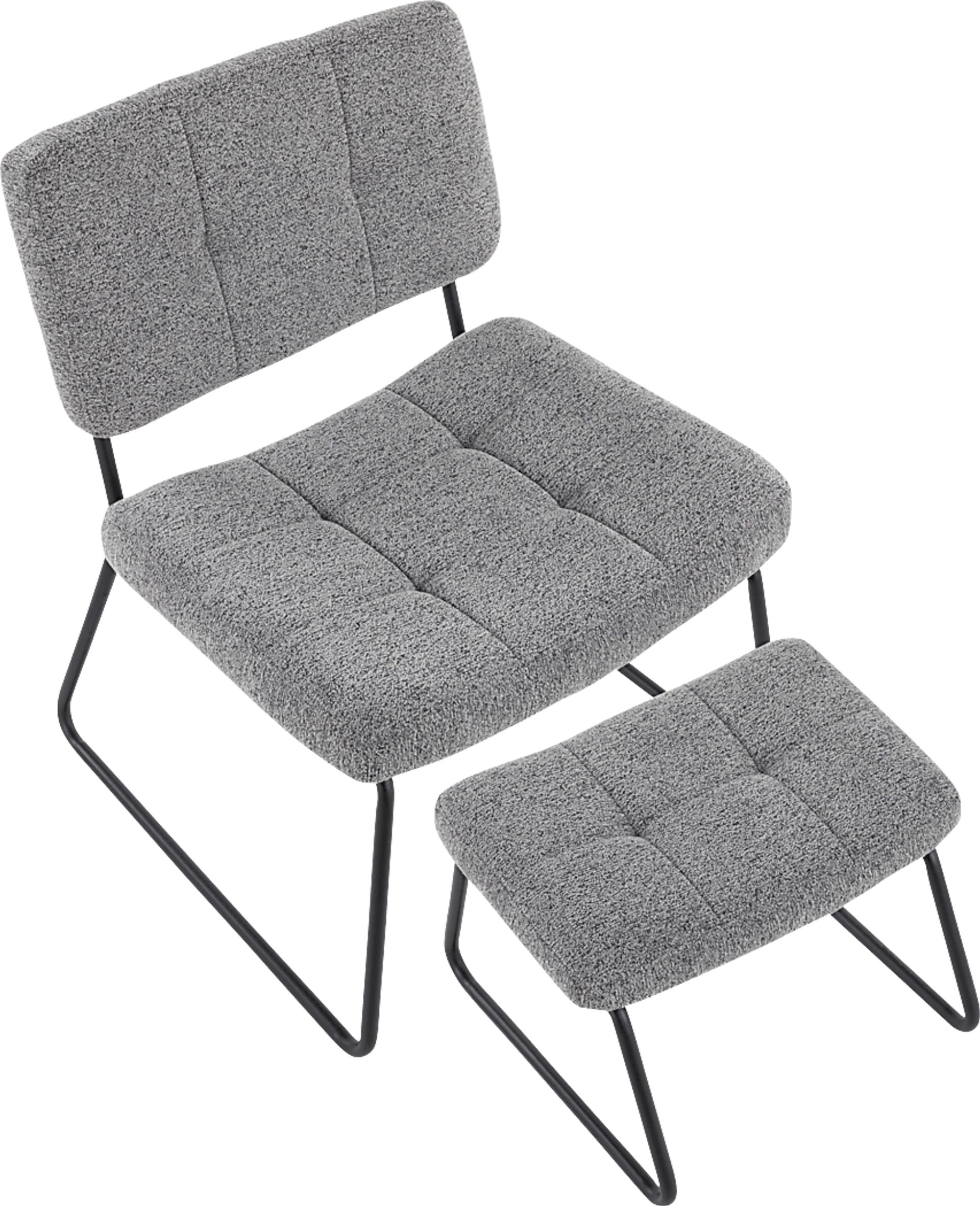 Beechtree Light Gray Accent Chair and Ottoman - Image 6