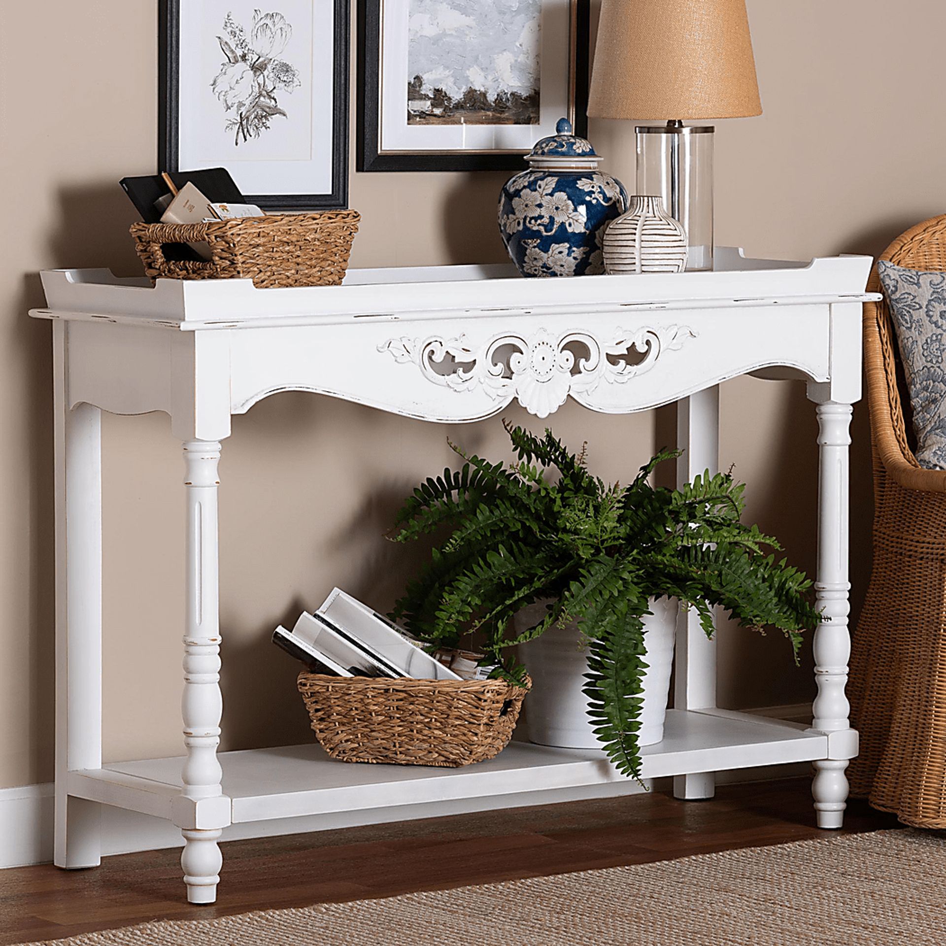 Beedlemart White Console Table - Image 2
