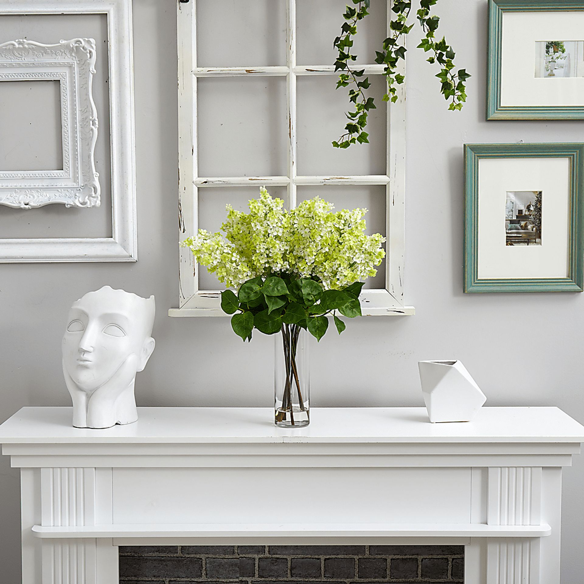 Beeger Green Floral Arrangement with Vase - Image 2