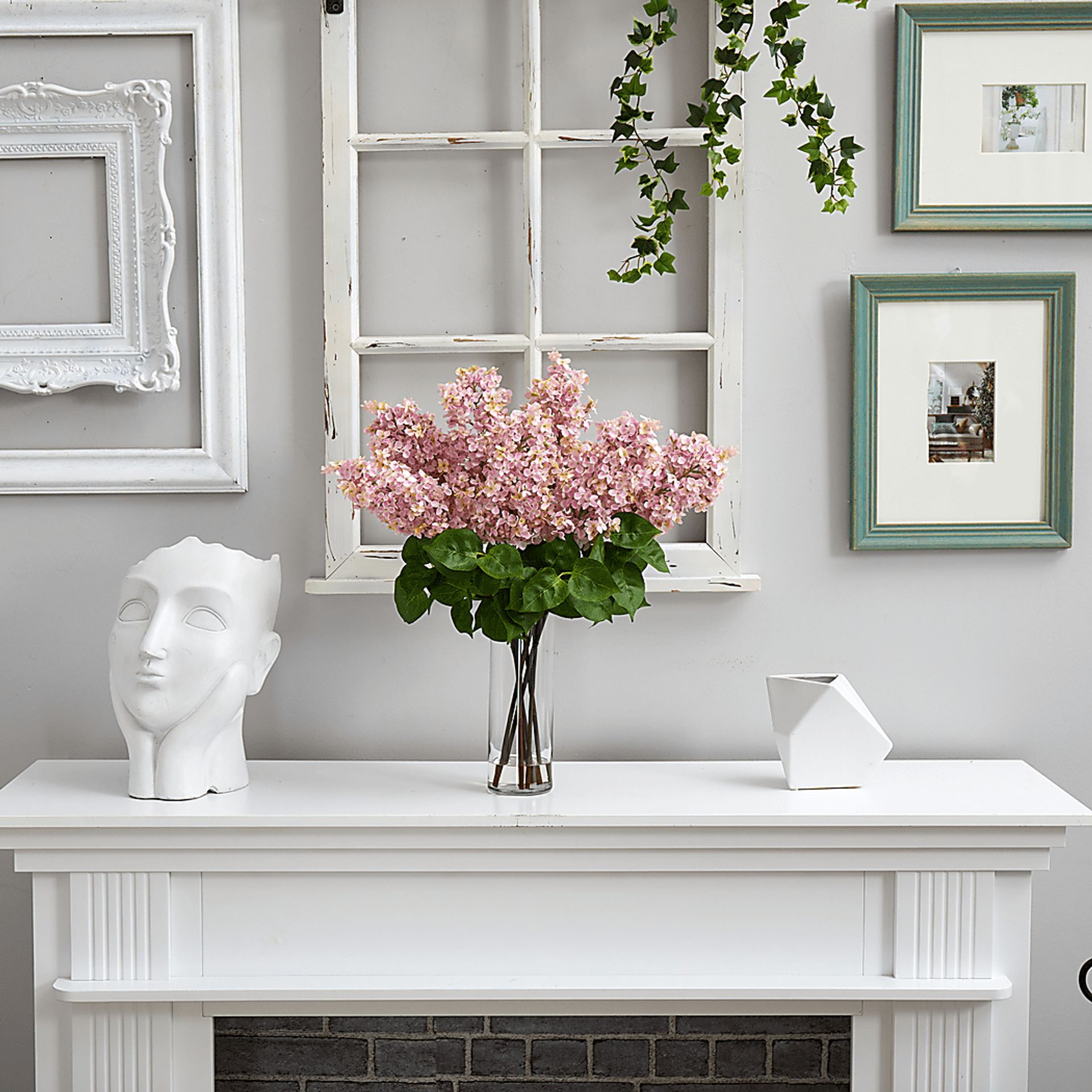 Beeger Pink Floral Arrangement with Vase - Image 2