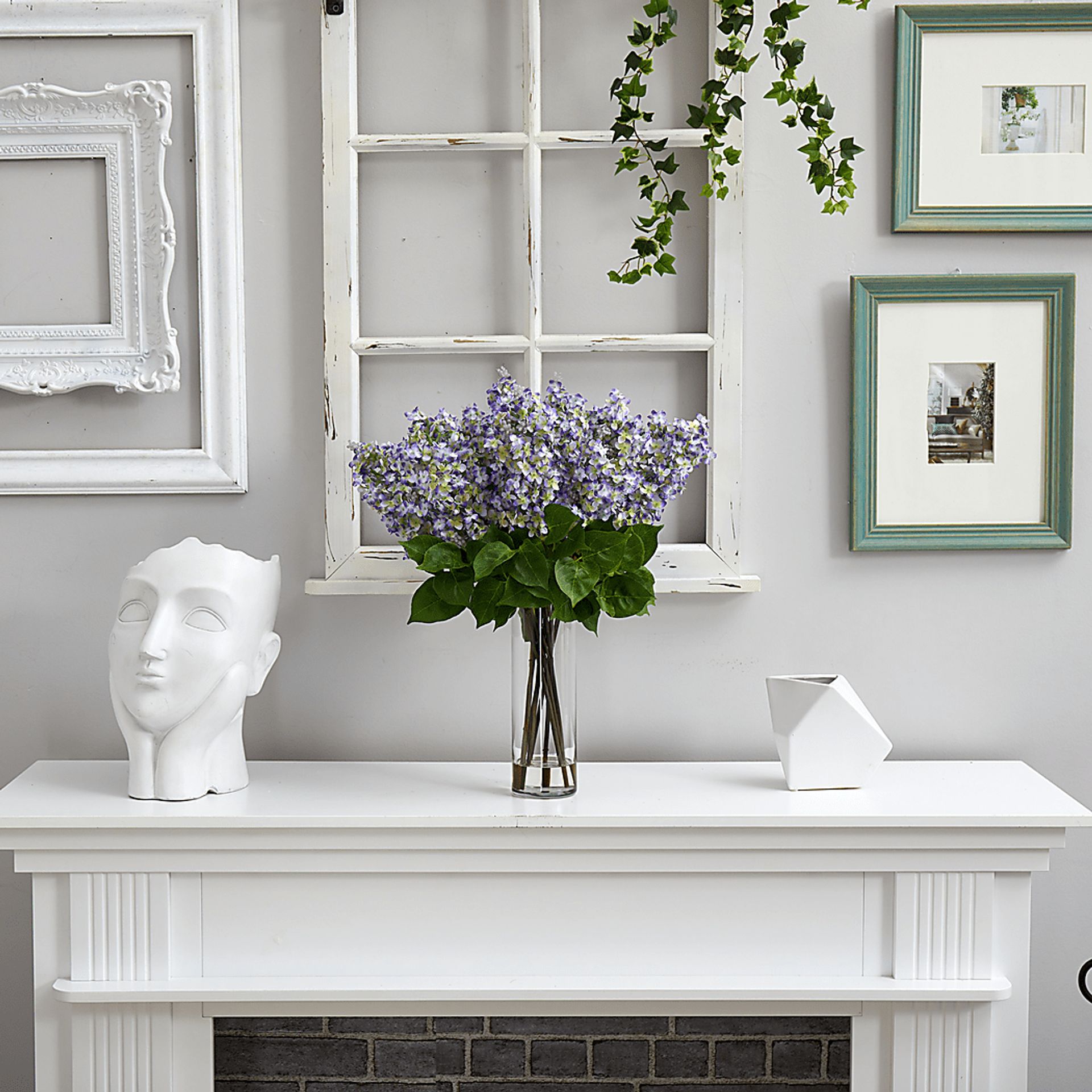 Beeger Purple Floral Arrangement with Vase - Image 2