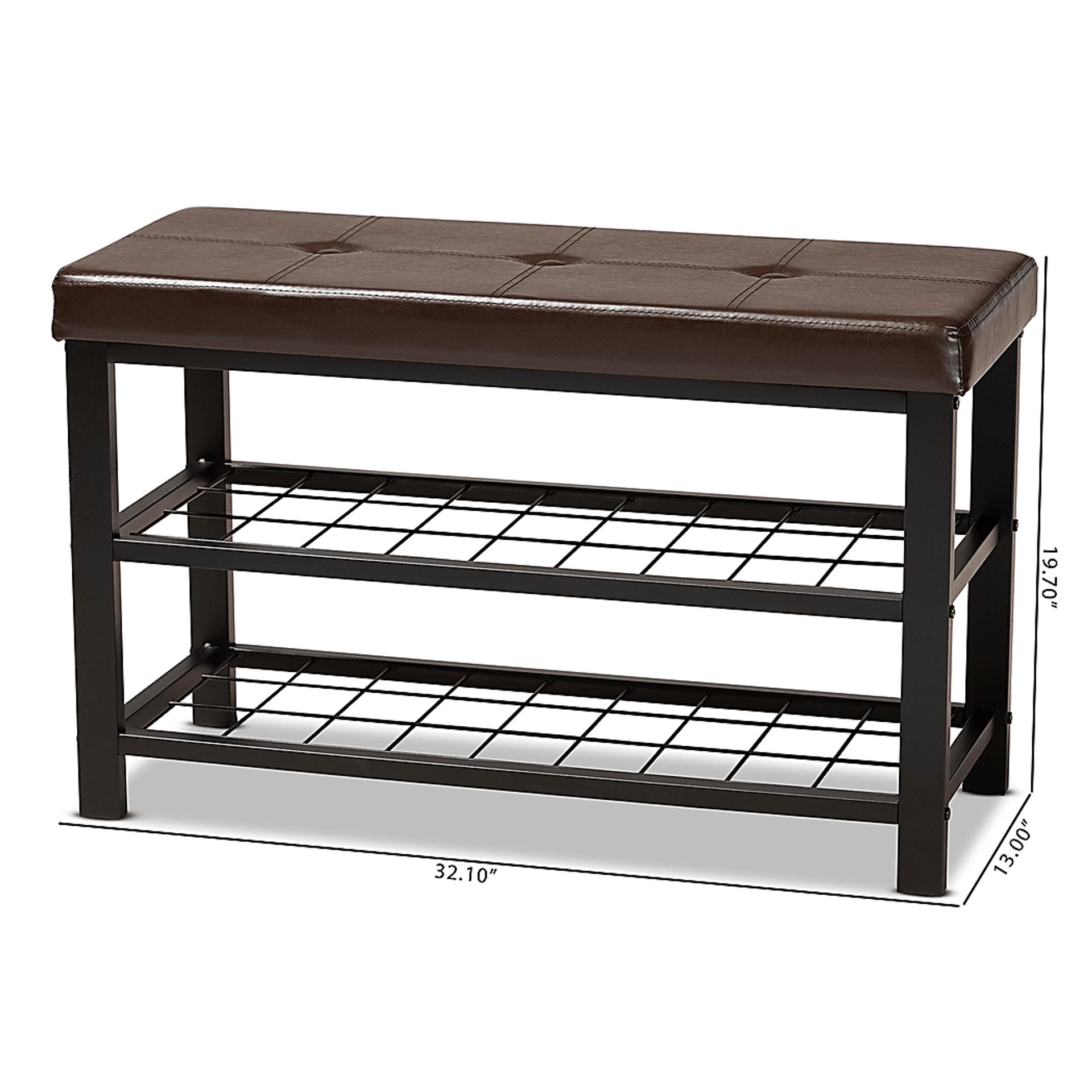 Behrman Dark Brown Accent Bench - Image 6