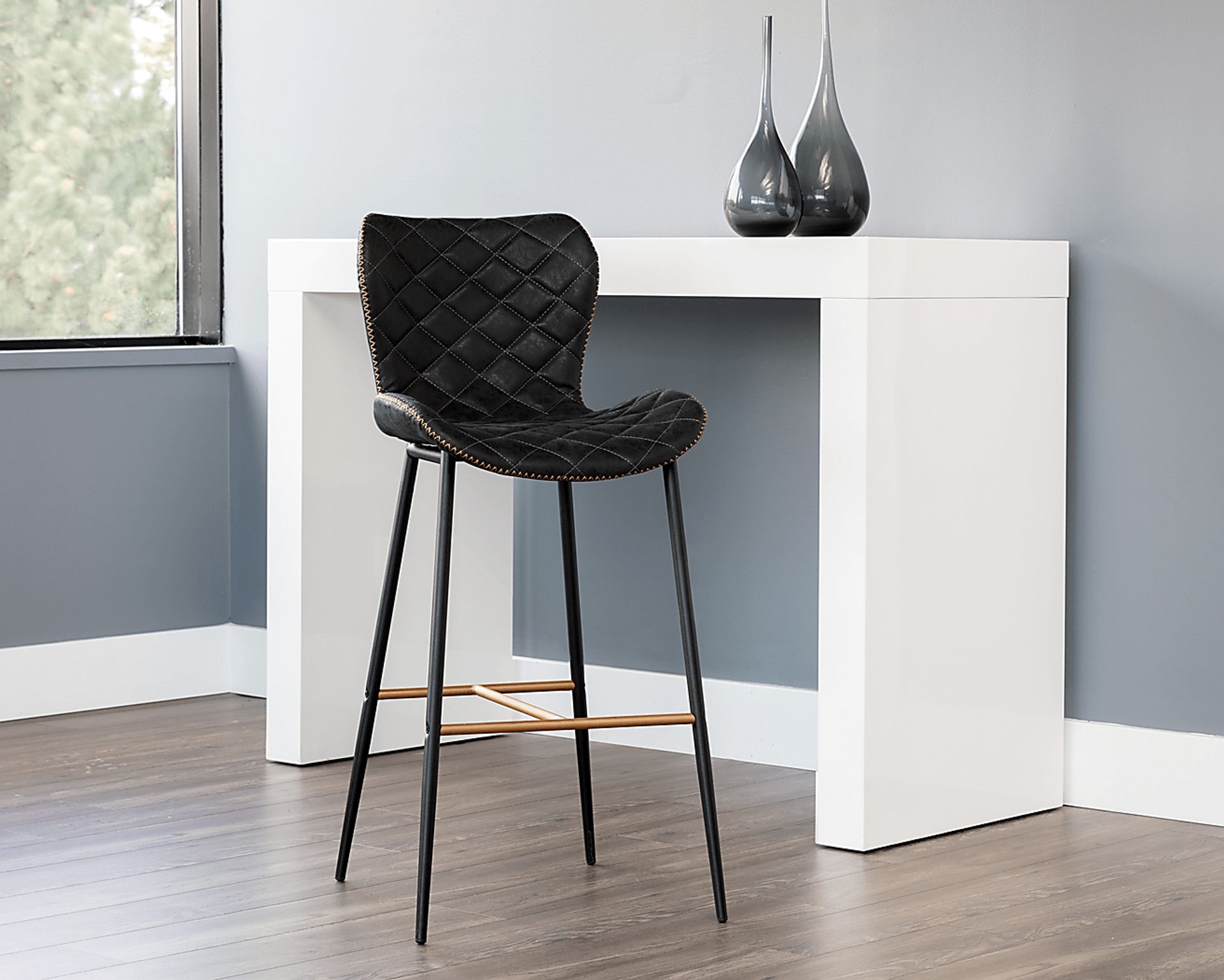 Beideman Black Barstool, Set of 2 - Image 4