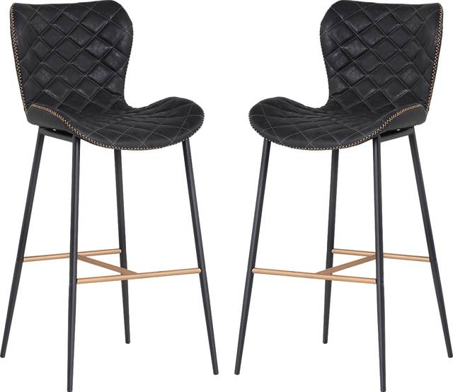 Beideman Black Barstool, Set of 2 - Thumbnail - Image 1