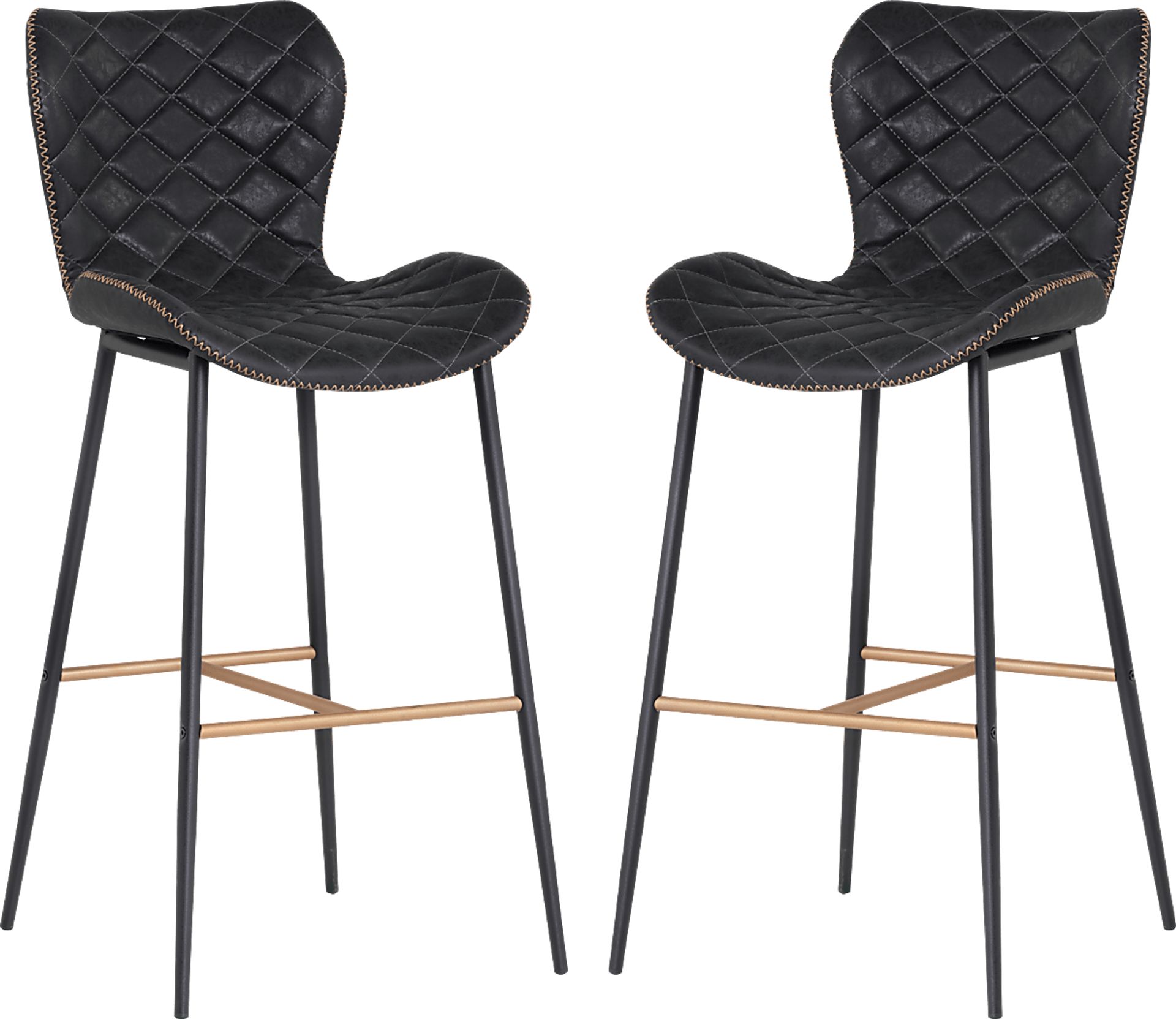 Beideman Black Barstool, Set of 2 - Image 1