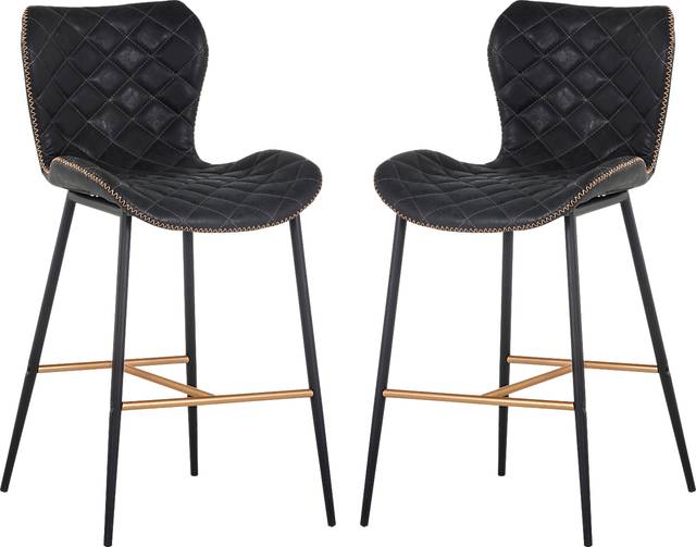 Beideman Black Counter Height Stool, Set of 2 - Thumbnail - Image 1