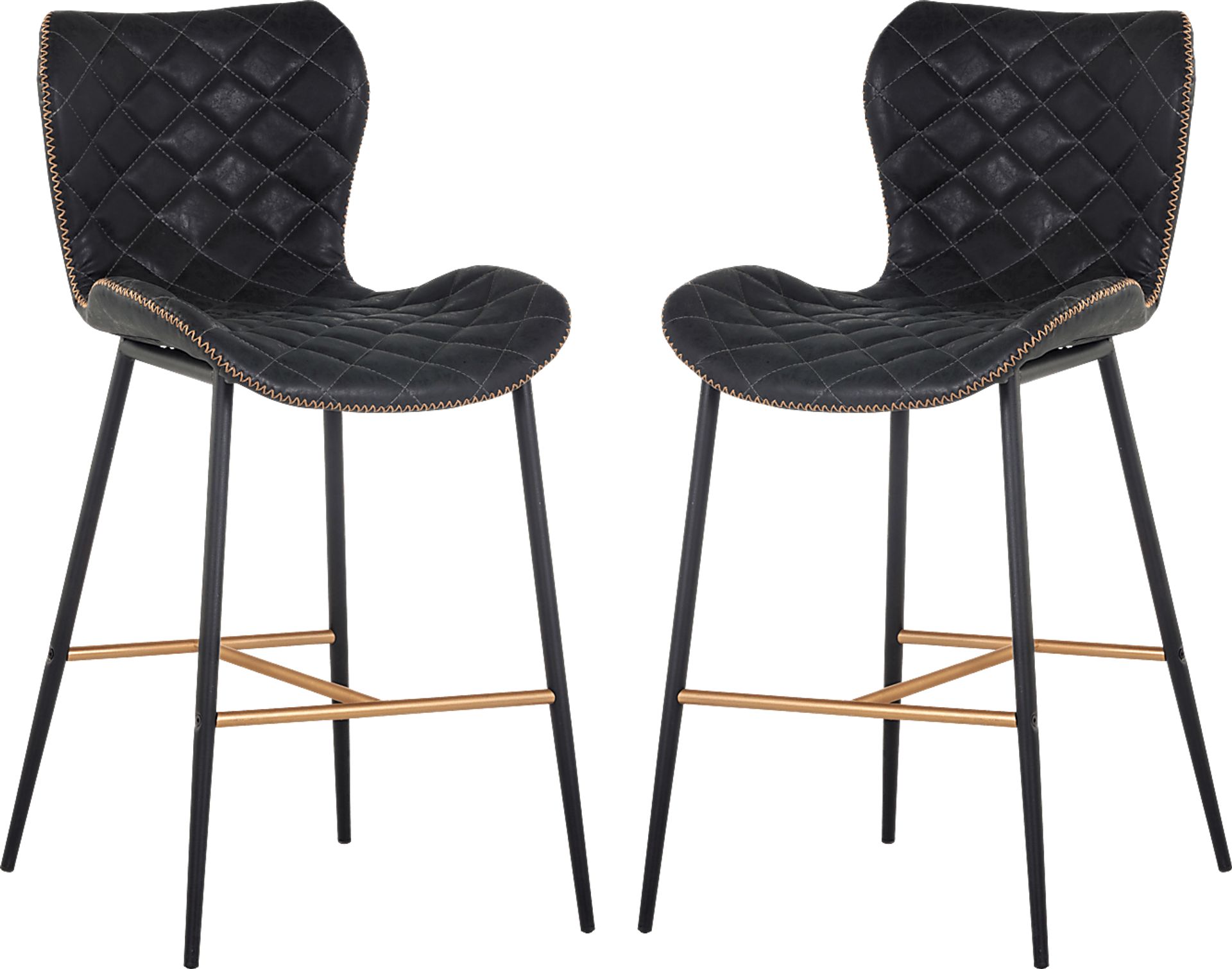 Beideman Black Counter Height Stool, Set of 2 - Image 1