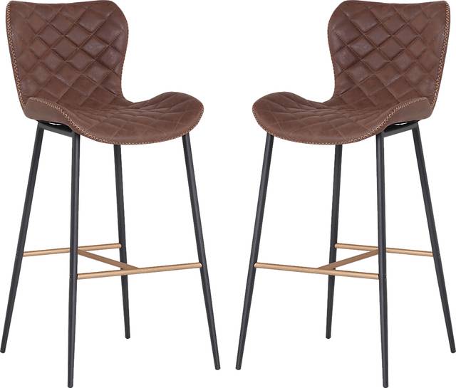 Beideman Brown Barstool, Set of 2 - Thumbnail - Image 1