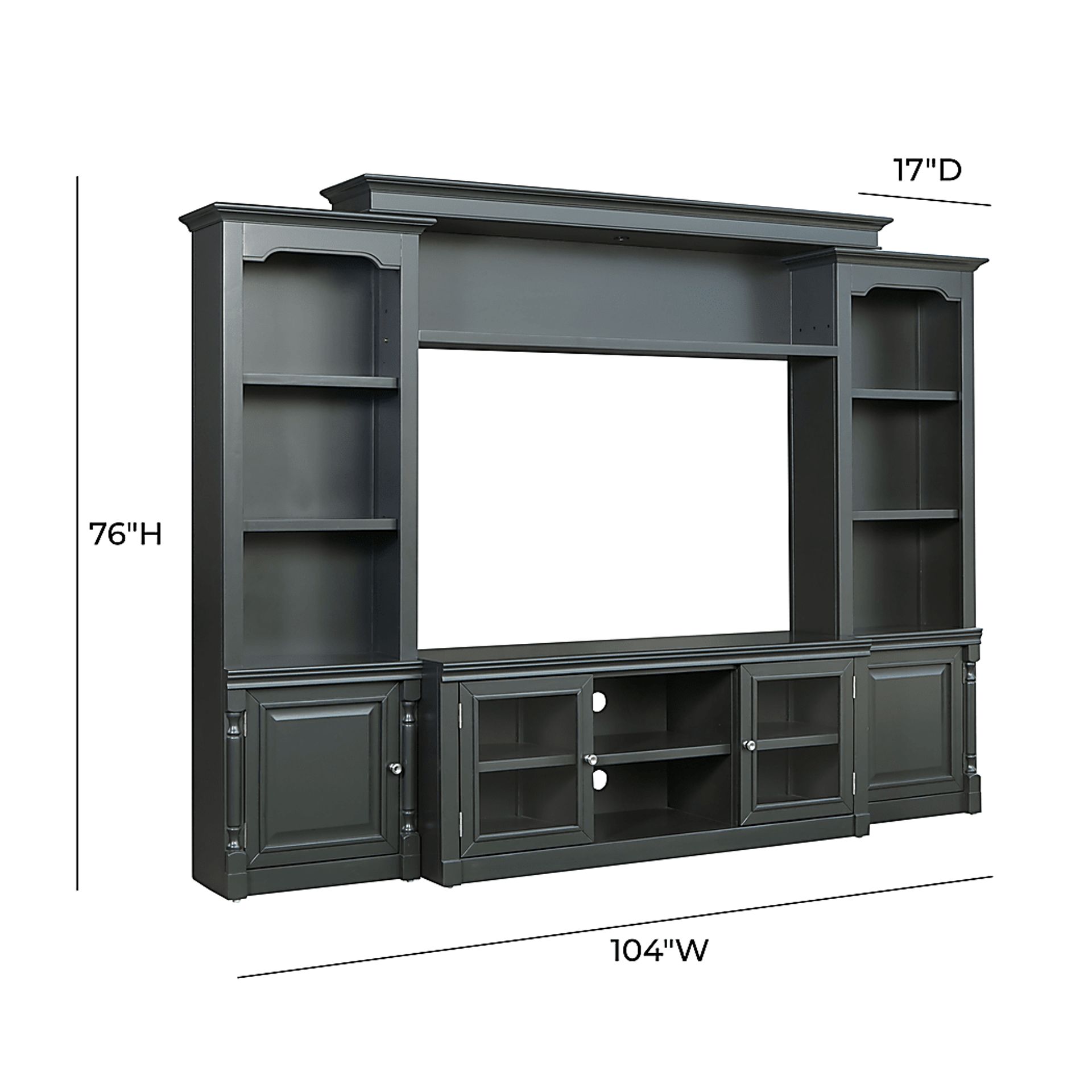 Beidiman I Charcoal 4 Pc Wall Unit with 104.5 in. Console - Image 17