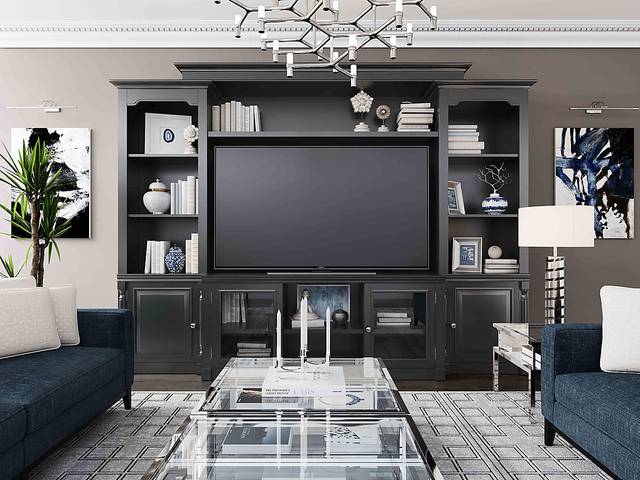 Beidiman I Charcoal 4 Pc Wall Unit with 104.5 in. Console - Thumbnail - Image 2