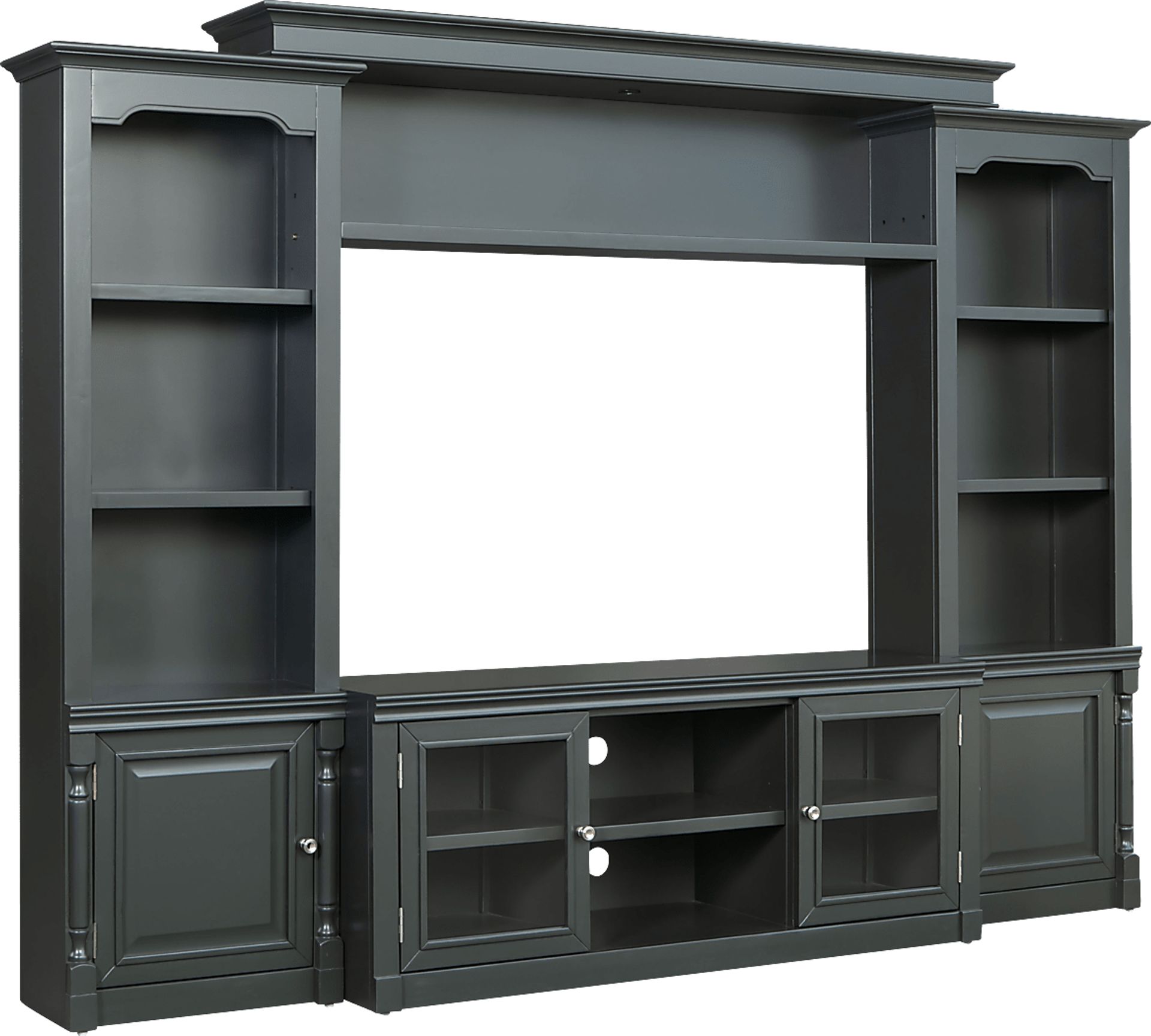 Beidiman I Charcoal 4 Pc Wall Unit with 104.5 in. Console - Image 3