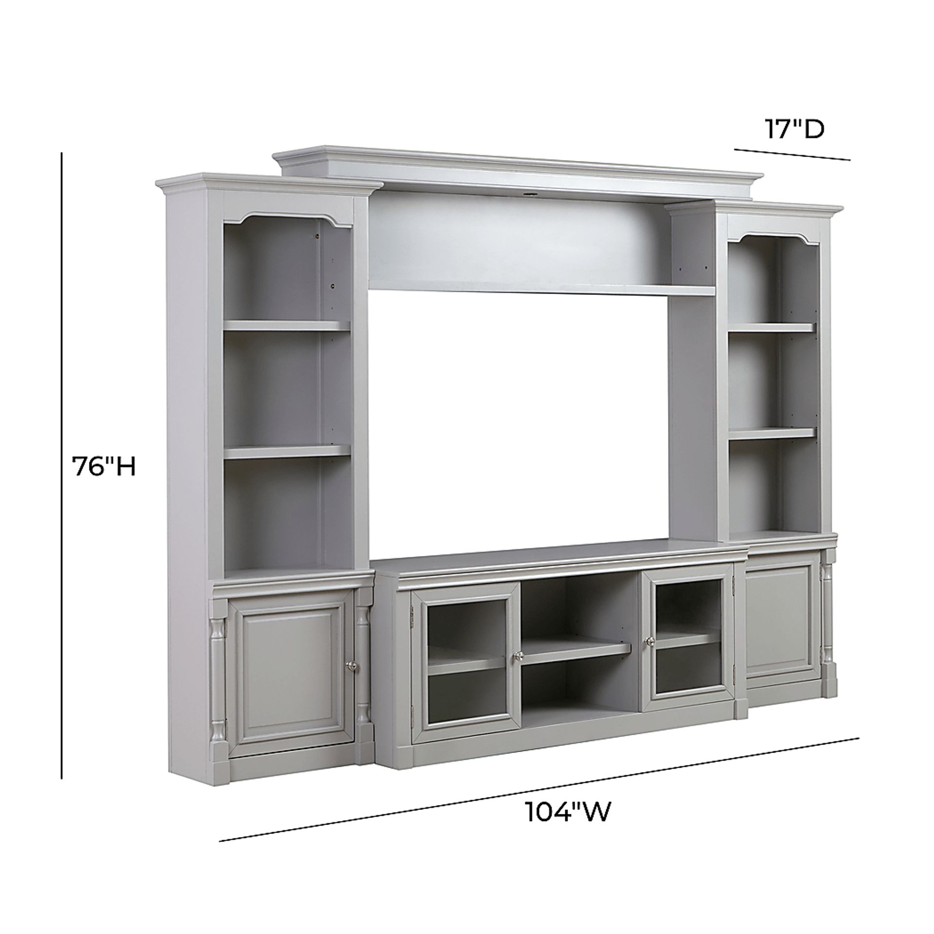 Beidiman I Gray 4 Pc Wall Unit with 104.5 in. Console - Image 12