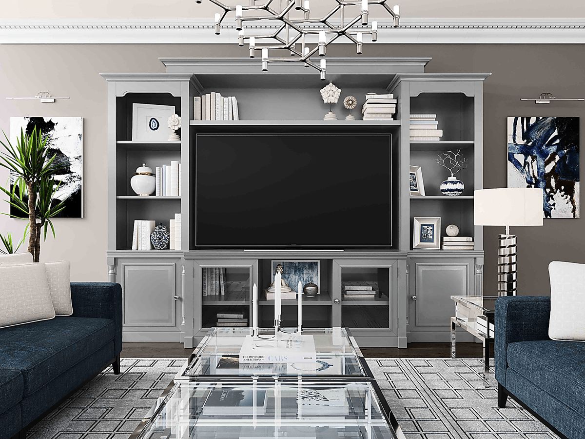 Beidiman I Gray Wall Unit W/ 104.5 in. Console | Rooms to Go