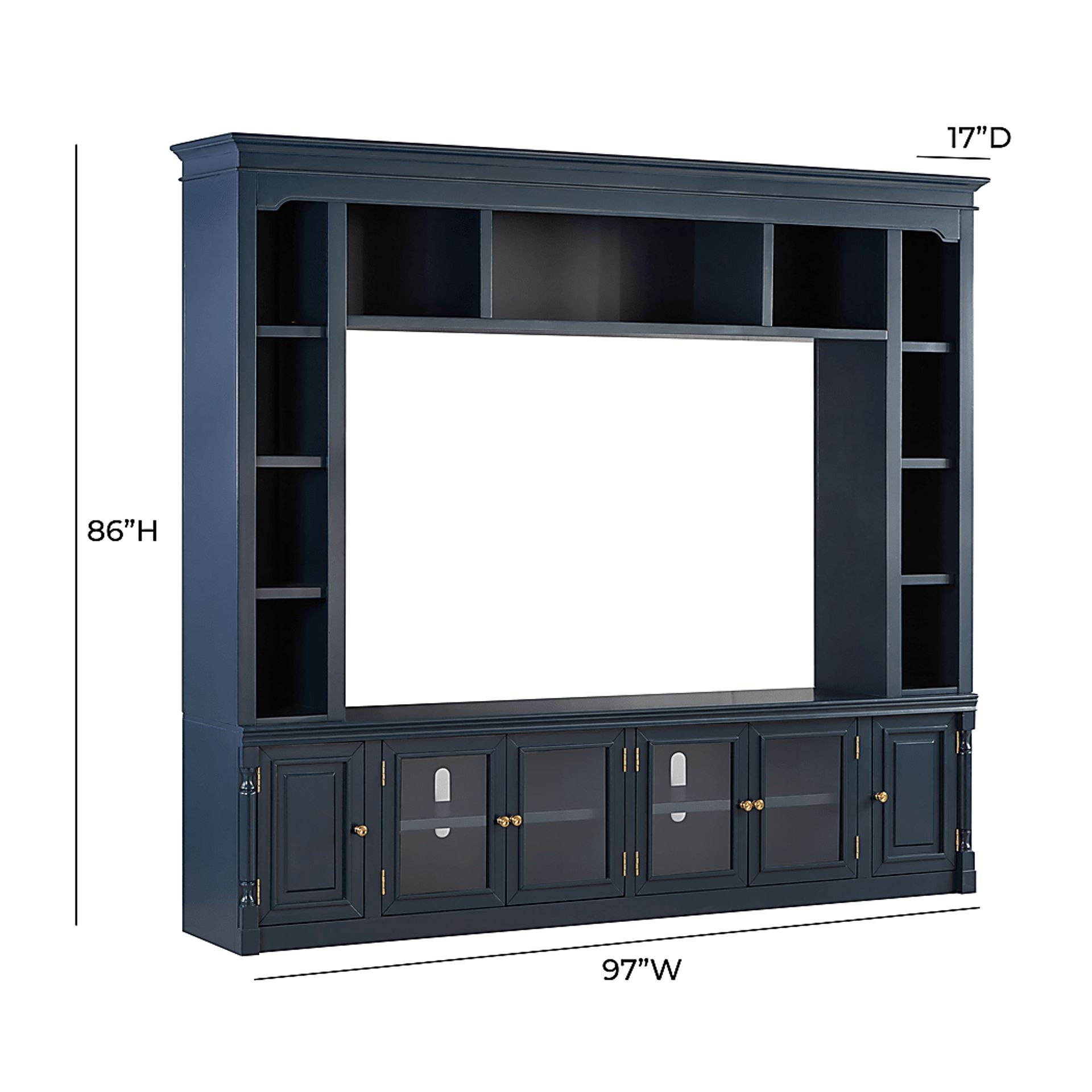 Beidiman II Blue 3 Pc Wall Unit with 98.5 in. Console - Image 10