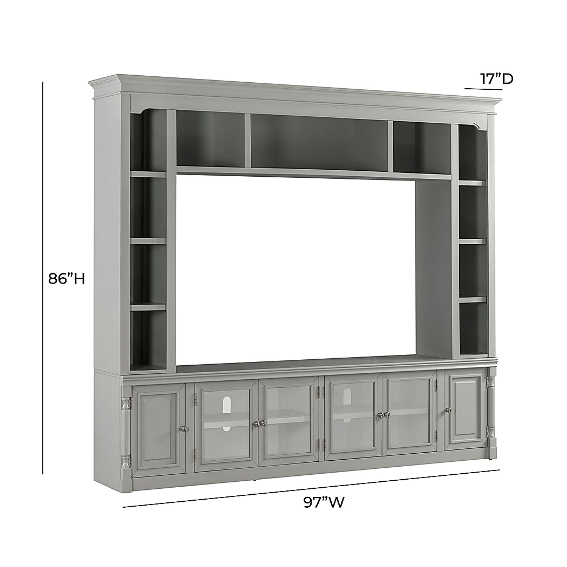 Beidiman II Gray 3 Pc Wall Unit with 98.5 in. Console - Image 11