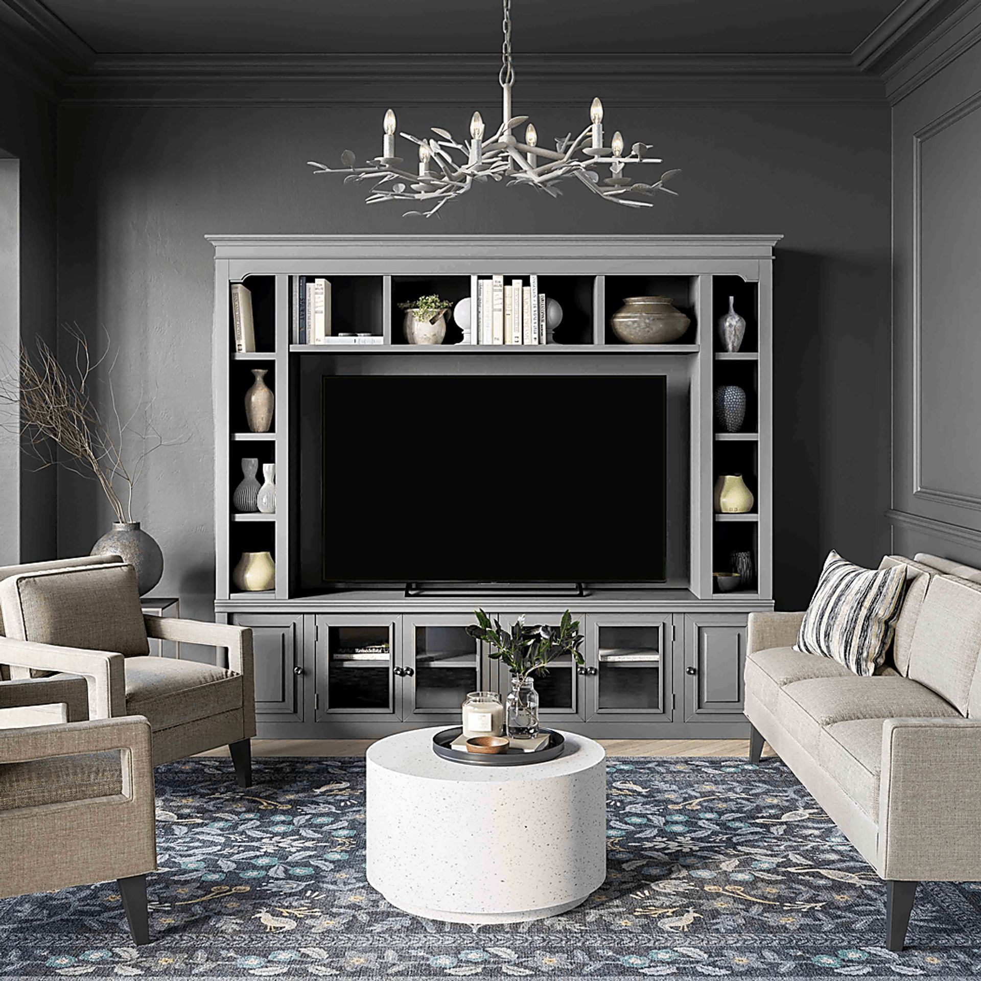 Beidiman II Gray 3 Pc Wall Unit with 98.5 in. Console - Image 2