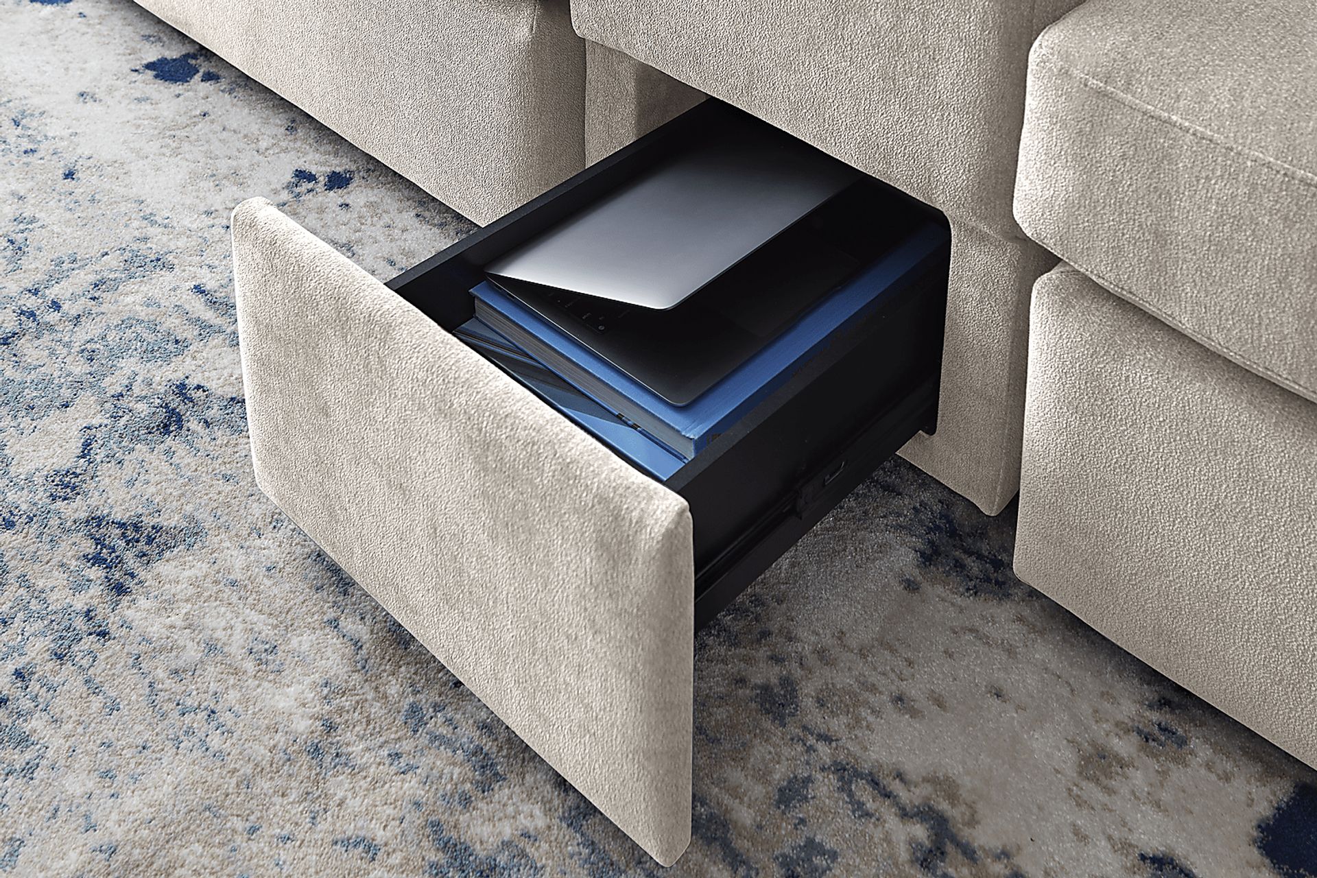 Beige 3 Pc Power Reclining ModularOne with Media Console - Image 6