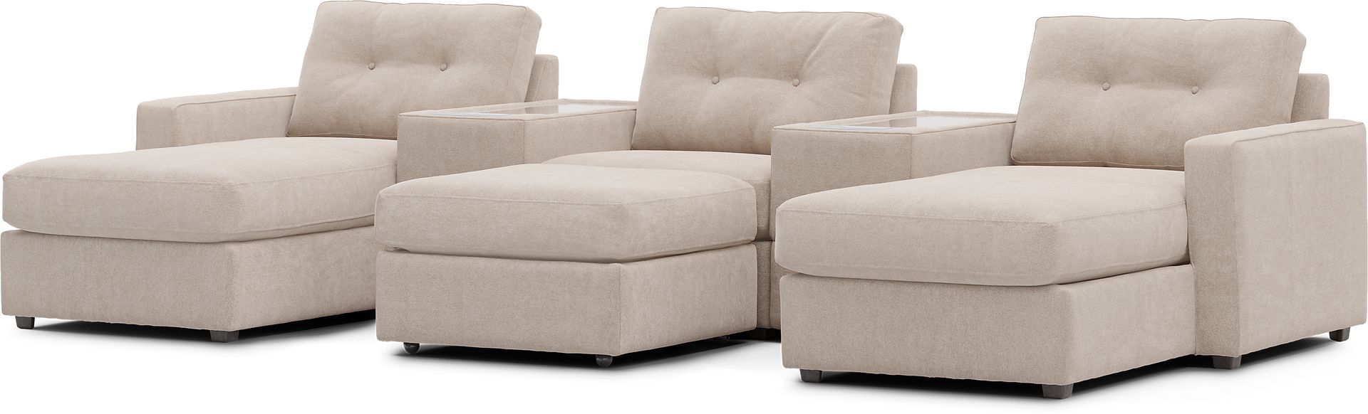 Beige 6 Pc ModularOne with Media Consoles - Image 5