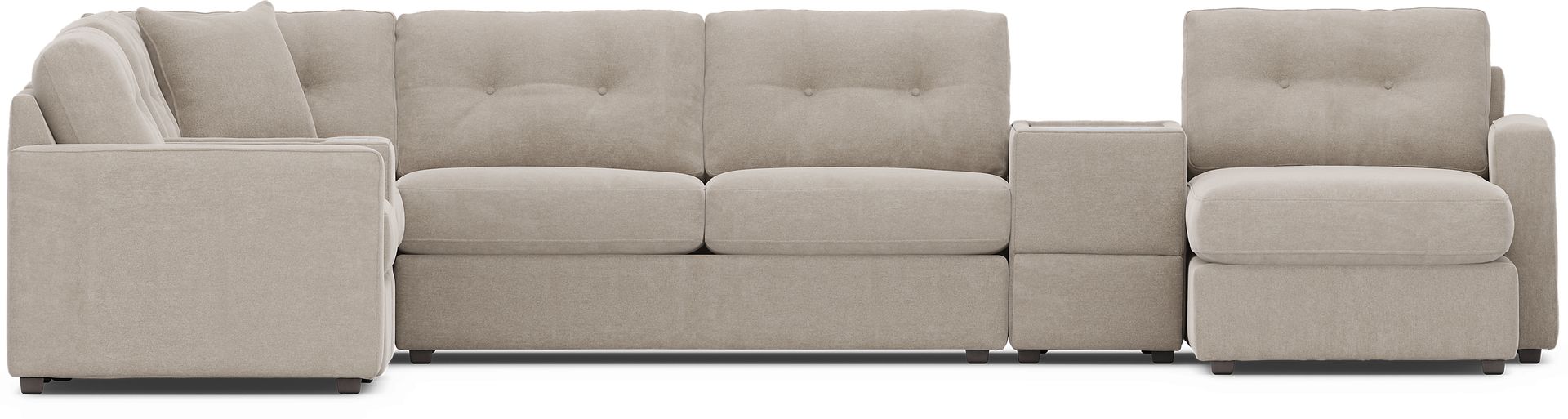 Beige 7 Pc ModularOne Gel Foam Sleeper with Media Consoles - Image 3