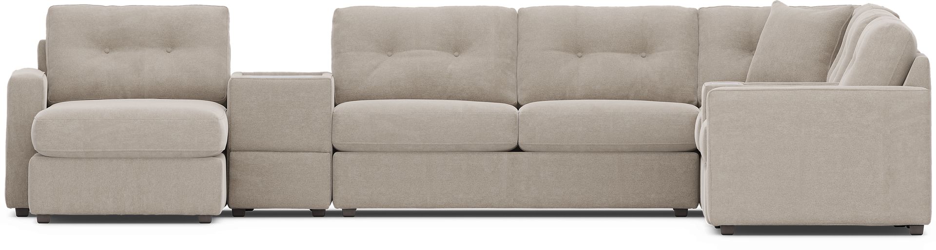 Beige 7 Pc ModularOne Sleeper with Media Consoles - Image 4