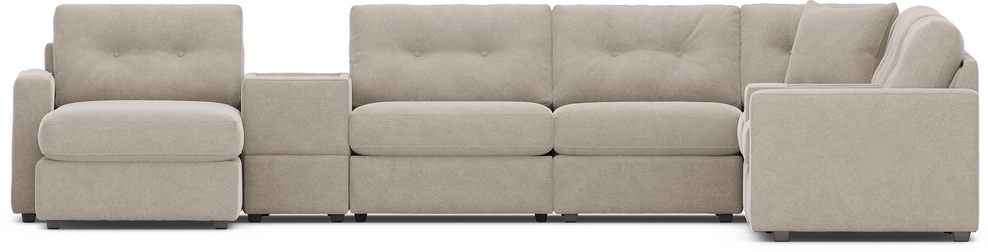 Beige 8 Pc Power Reclining ModularOne with Media Consoles - Image 2