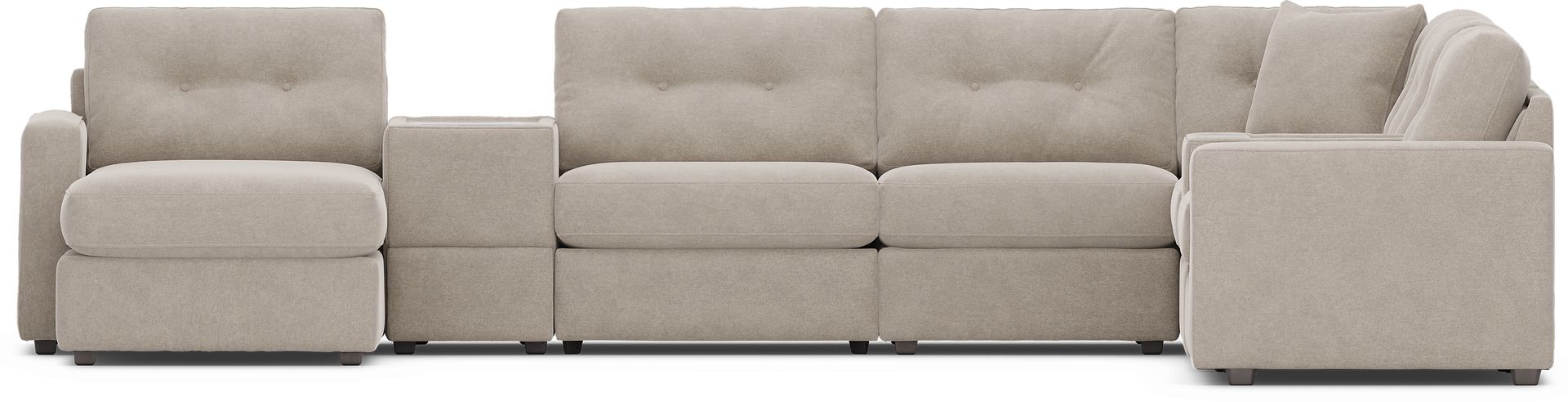 Beige 8 Pc Power Reclining ModularOne with Media Consoles - Image 3
