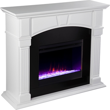 Bekonscot I White 48 in. Console With Color Changing Electric Fireplace