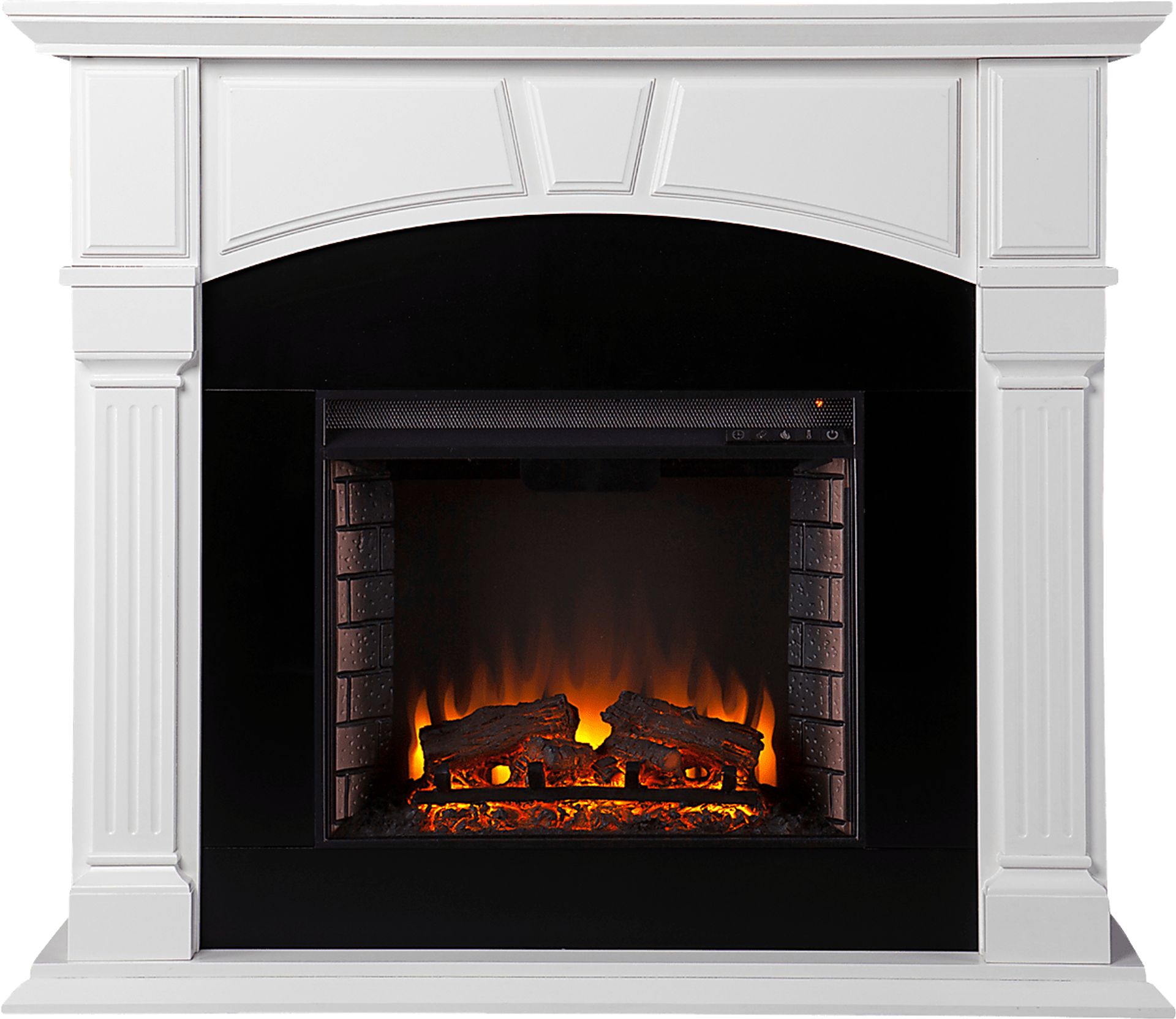 Bekonscot II White 48 in. Console With Electric Log Fireplace - Image 2