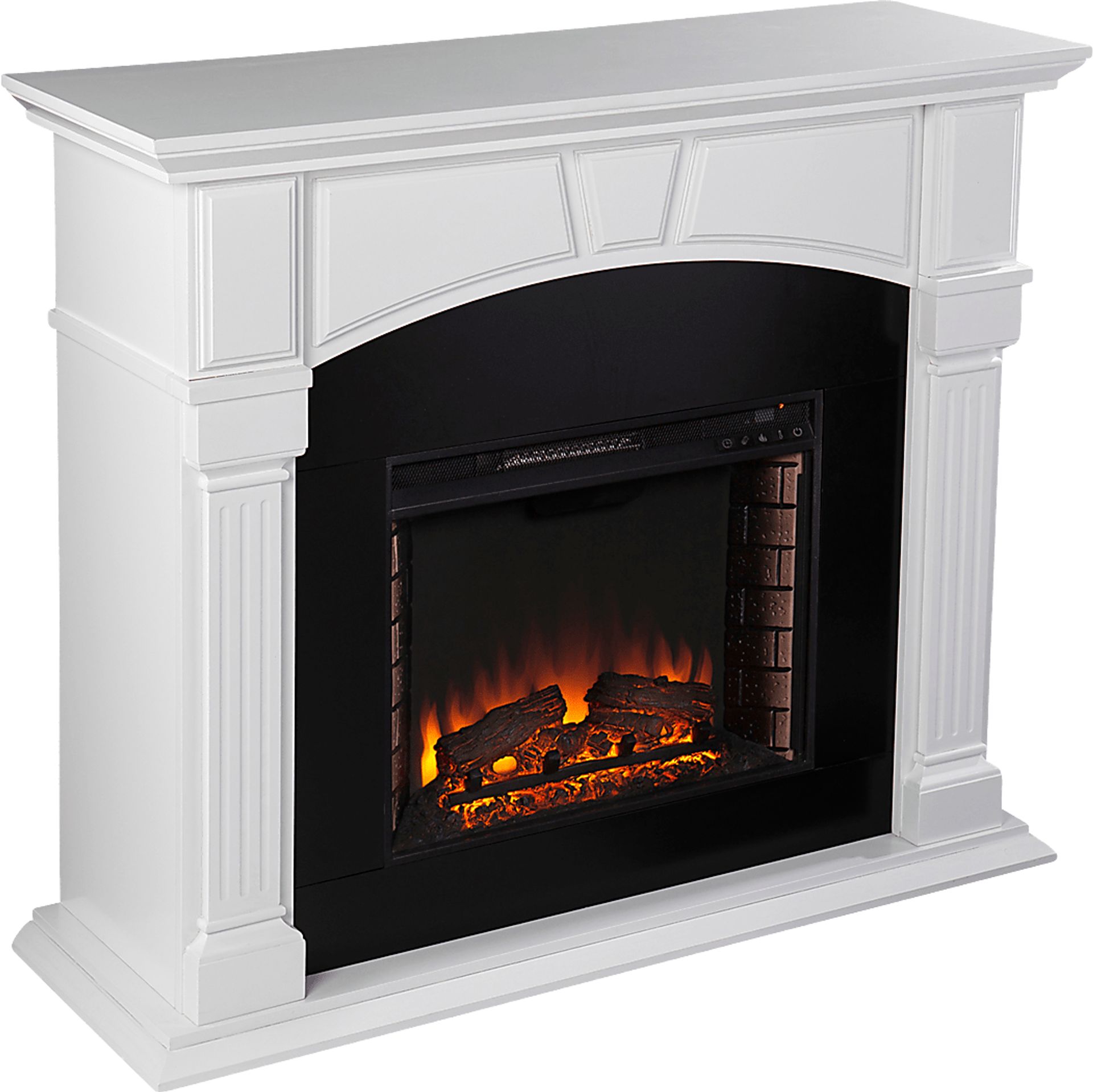 Bekonscot II White 48 in. Console With Electric Log Fireplace - Image 1